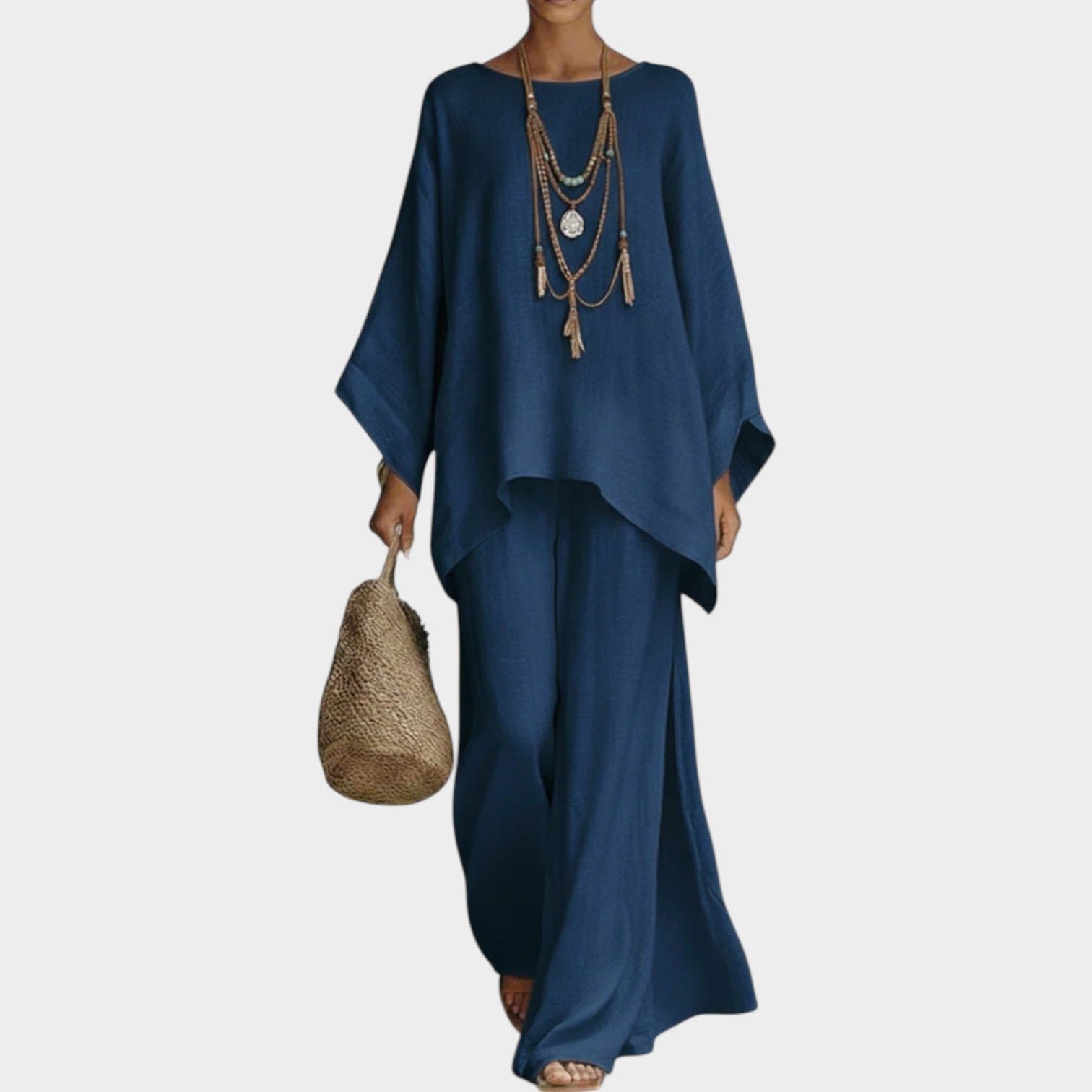Flowing Cape-Style Two-Piece Set