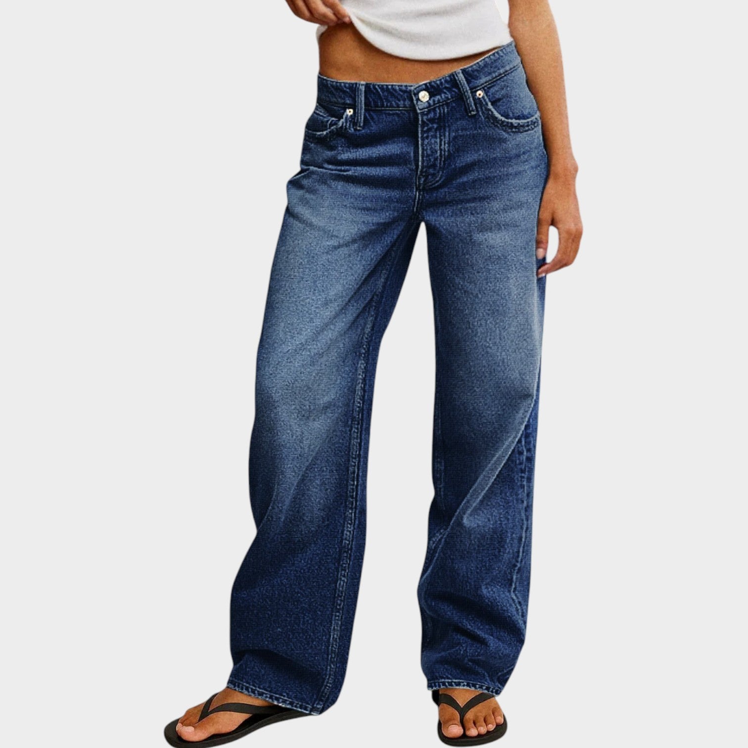 Straight Leg Casual Denim Pants