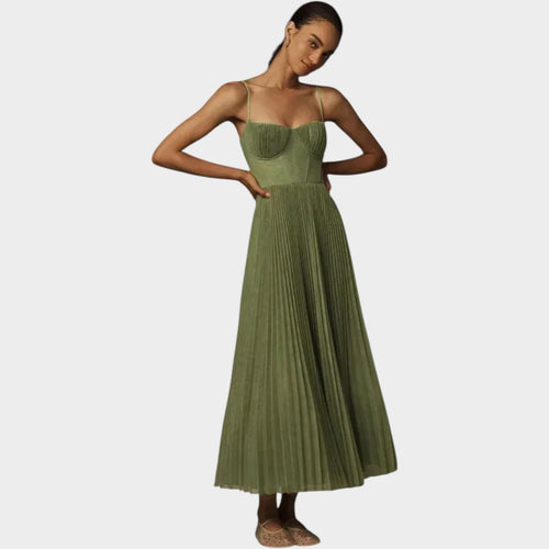 Pleated Maxi Formal Dress