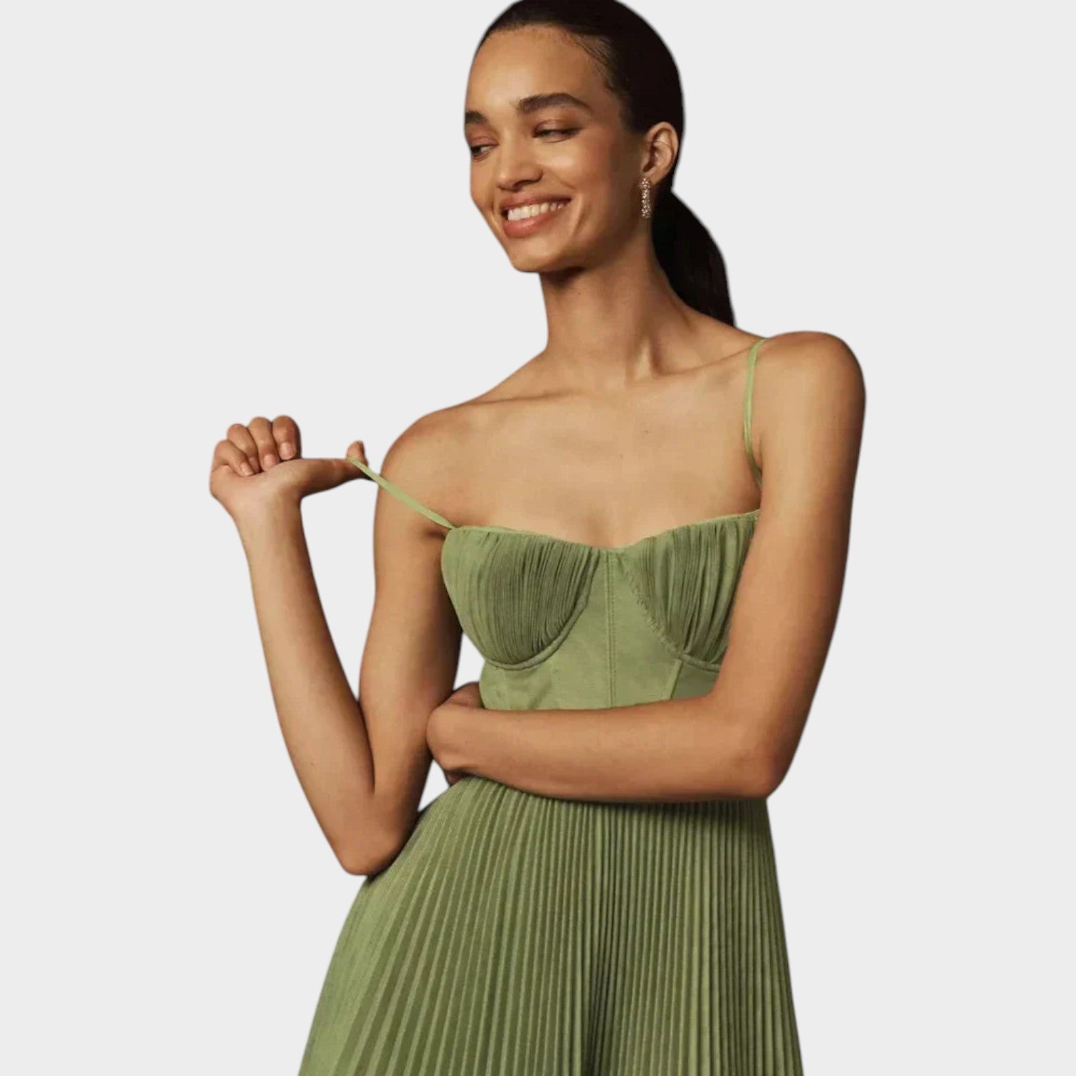 Pleated Maxi Formal Dress