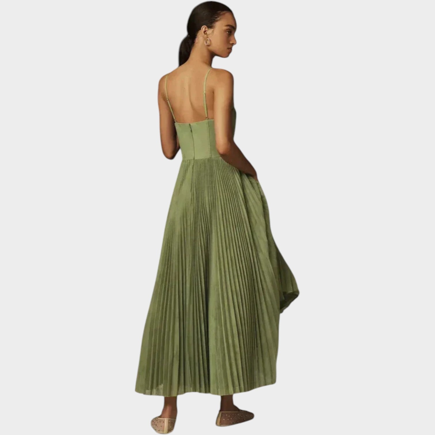 Pleated Maxi Formal Dress