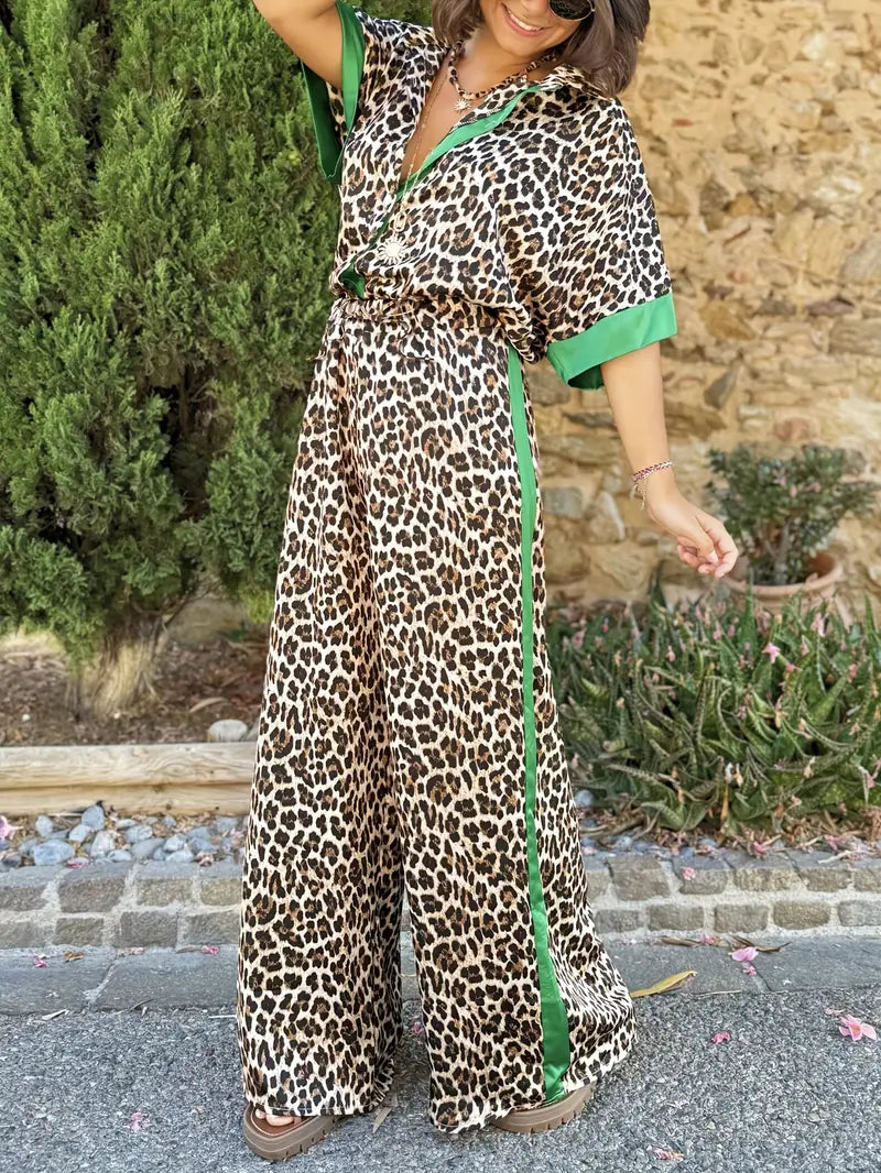 Maria™ | Fluid Leopard Print Wide-Leg Set