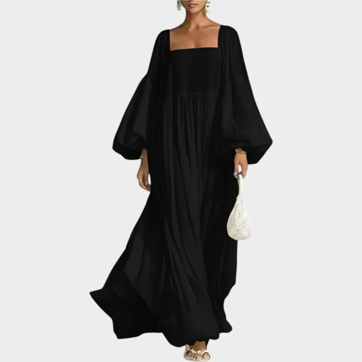 Women's Flowy Balloon‑Sleeve Maxi Dress