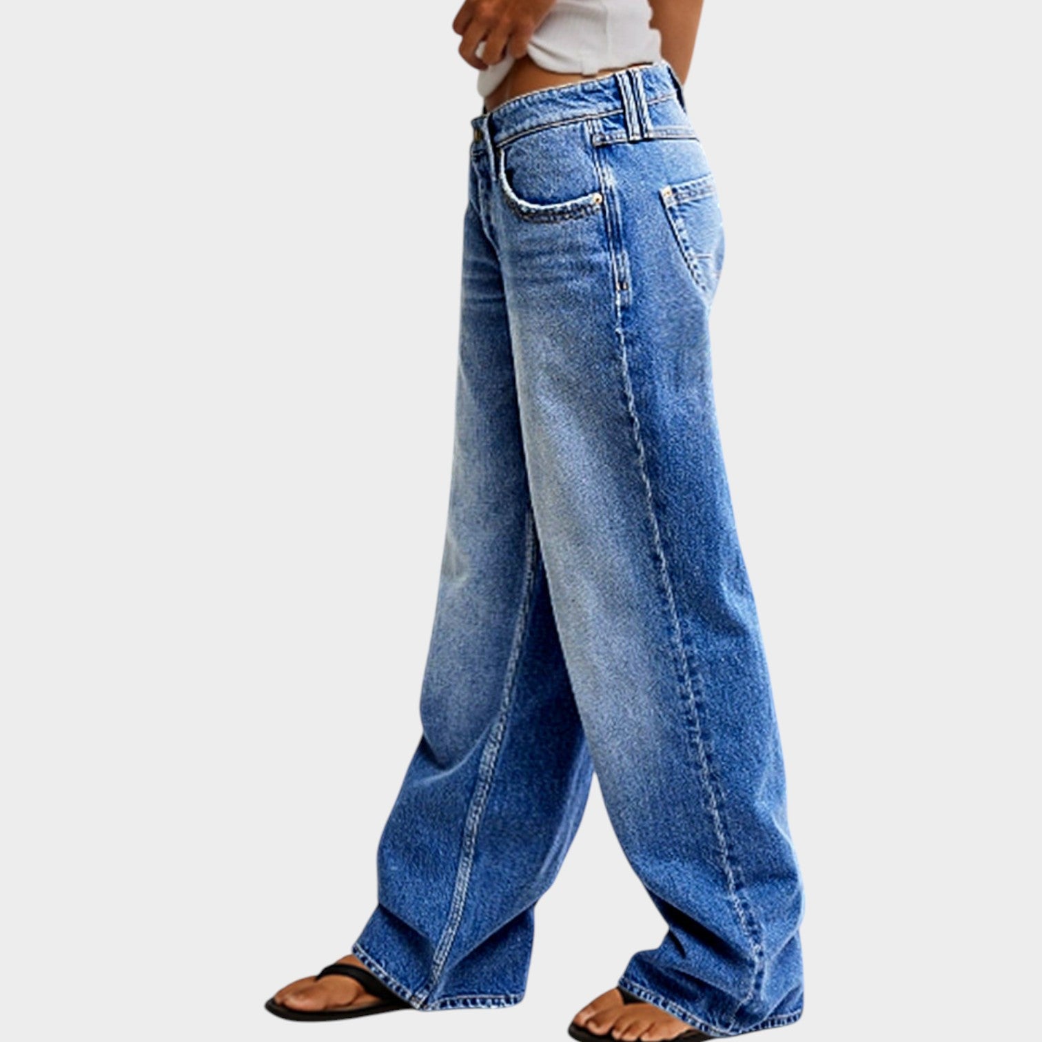 Straight Leg Casual Denim Pants