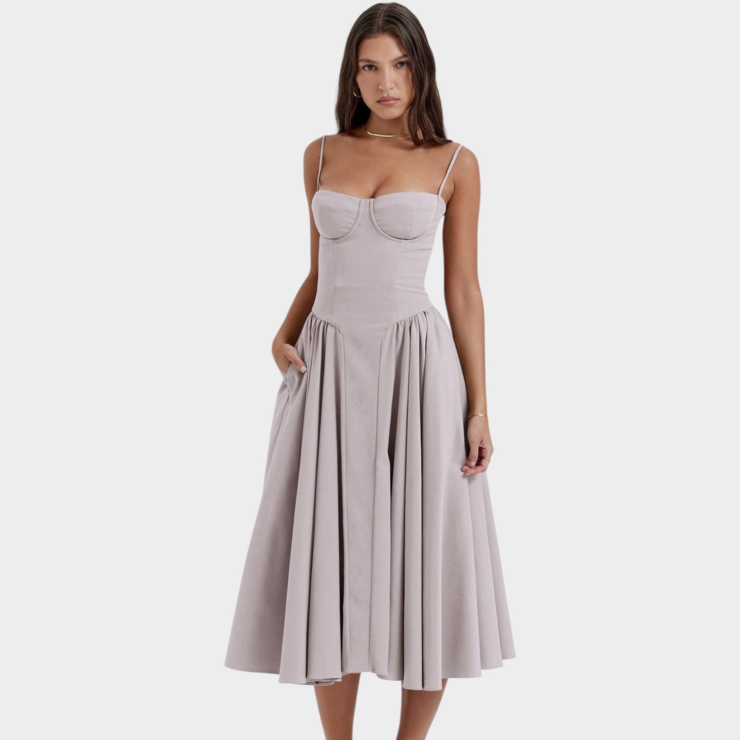Elegant Cocktail & Wedding Guest Midi Dress