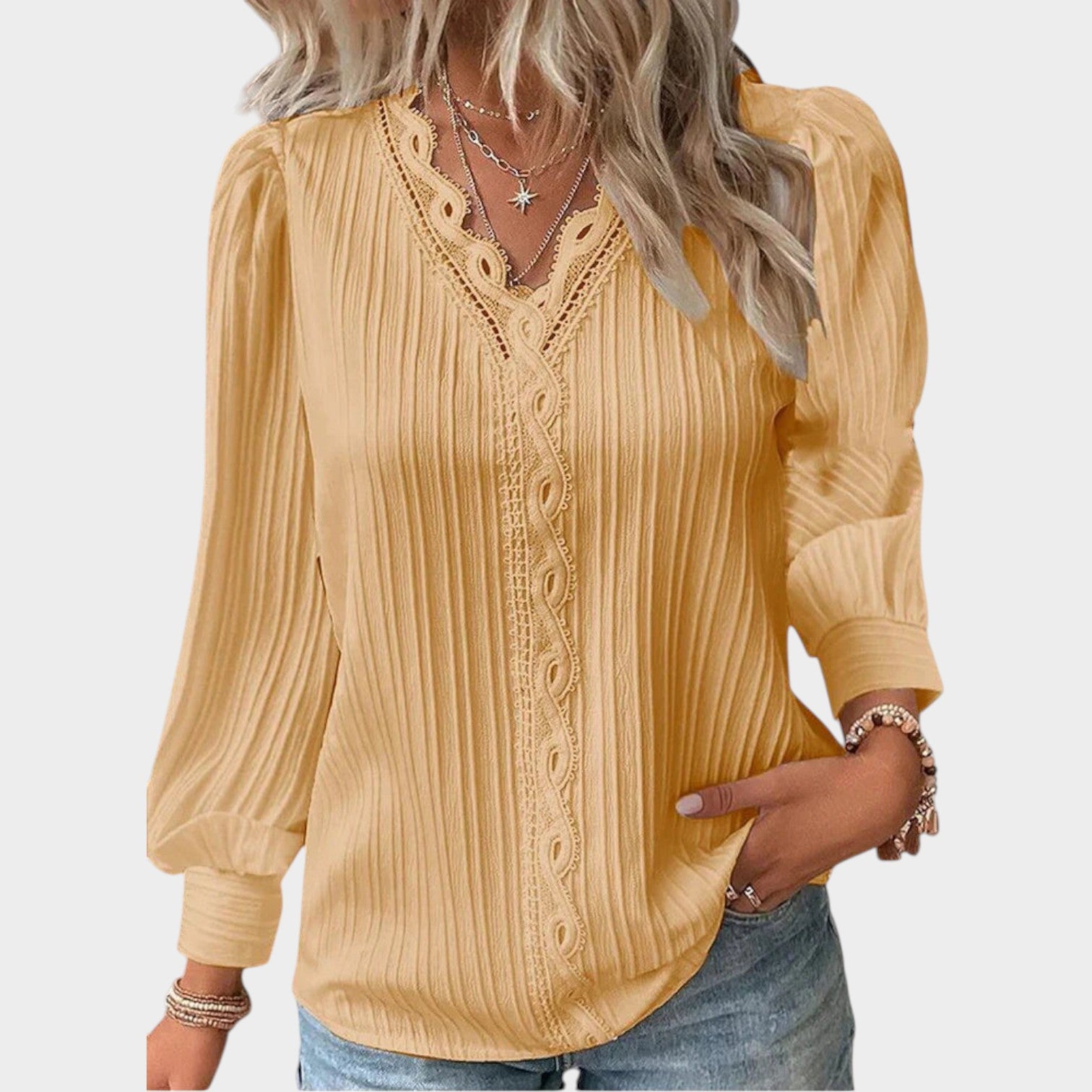 Lace V Neck Blouse