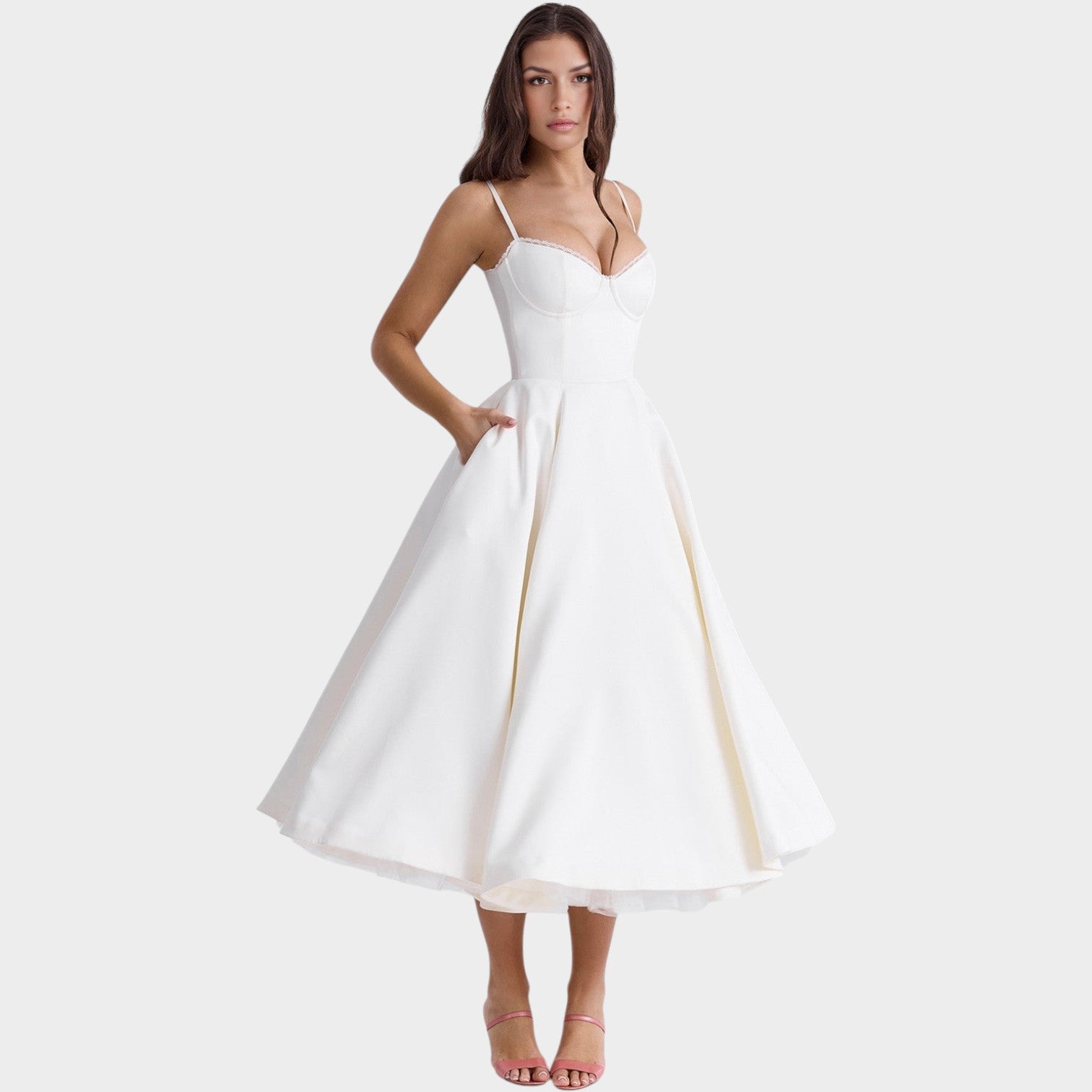 Cocktail Fit and Flare Midi Dress