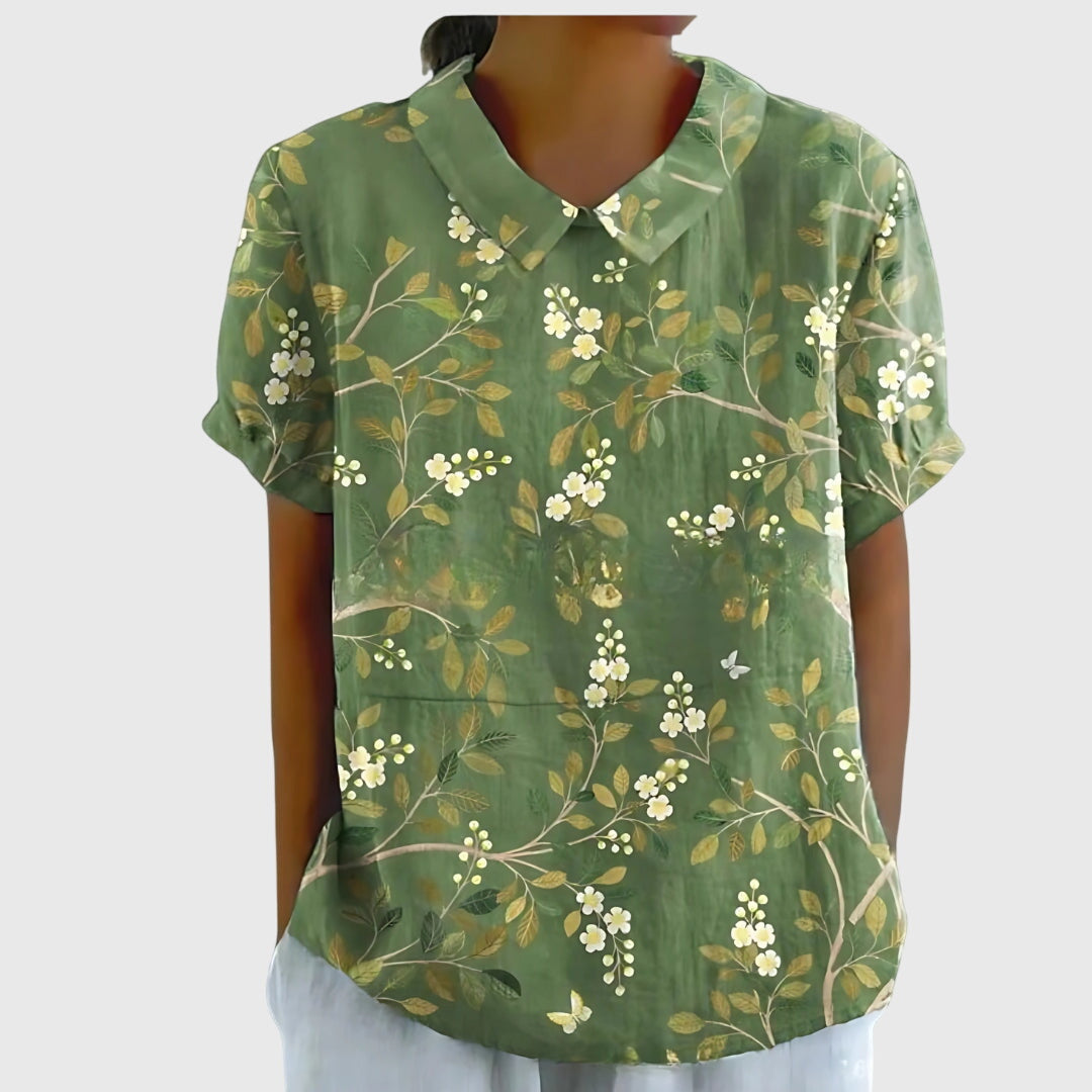 Short Sleeve Floral Blouse