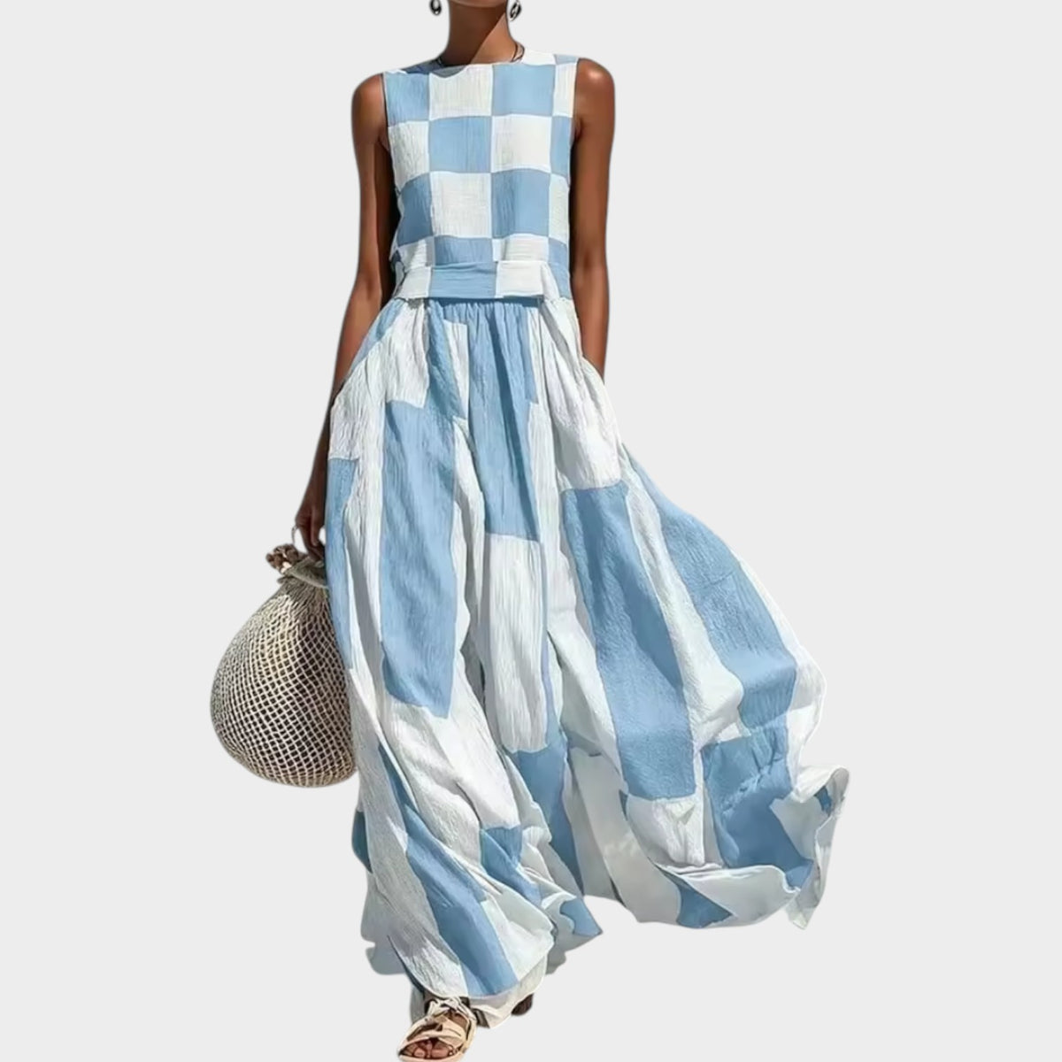 Women's Maxi Dress Flowy Vacation Colour Block