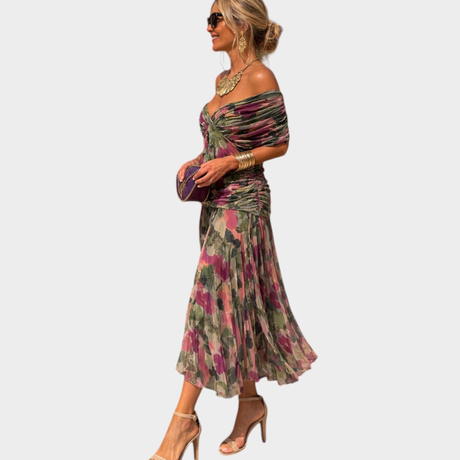 Off Shoulder Wedding Guest Maxi Dress