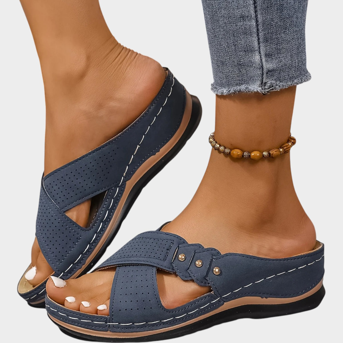 Women's Wedge Sandals with Cushioned Sole