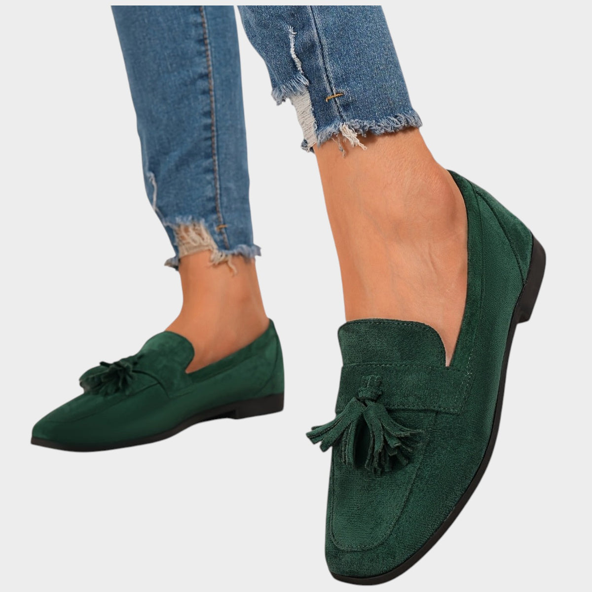 Women’s Tassel Loafers with Low Block Heel