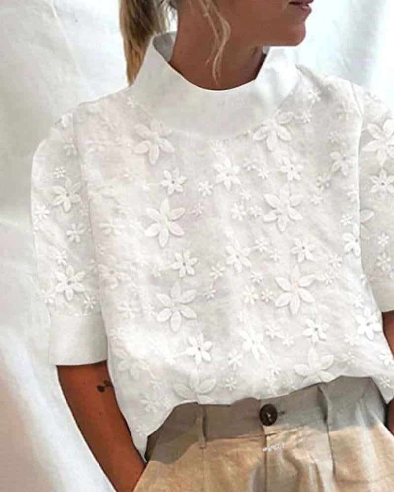 Julia™ | Floral Solid High Neck Collar