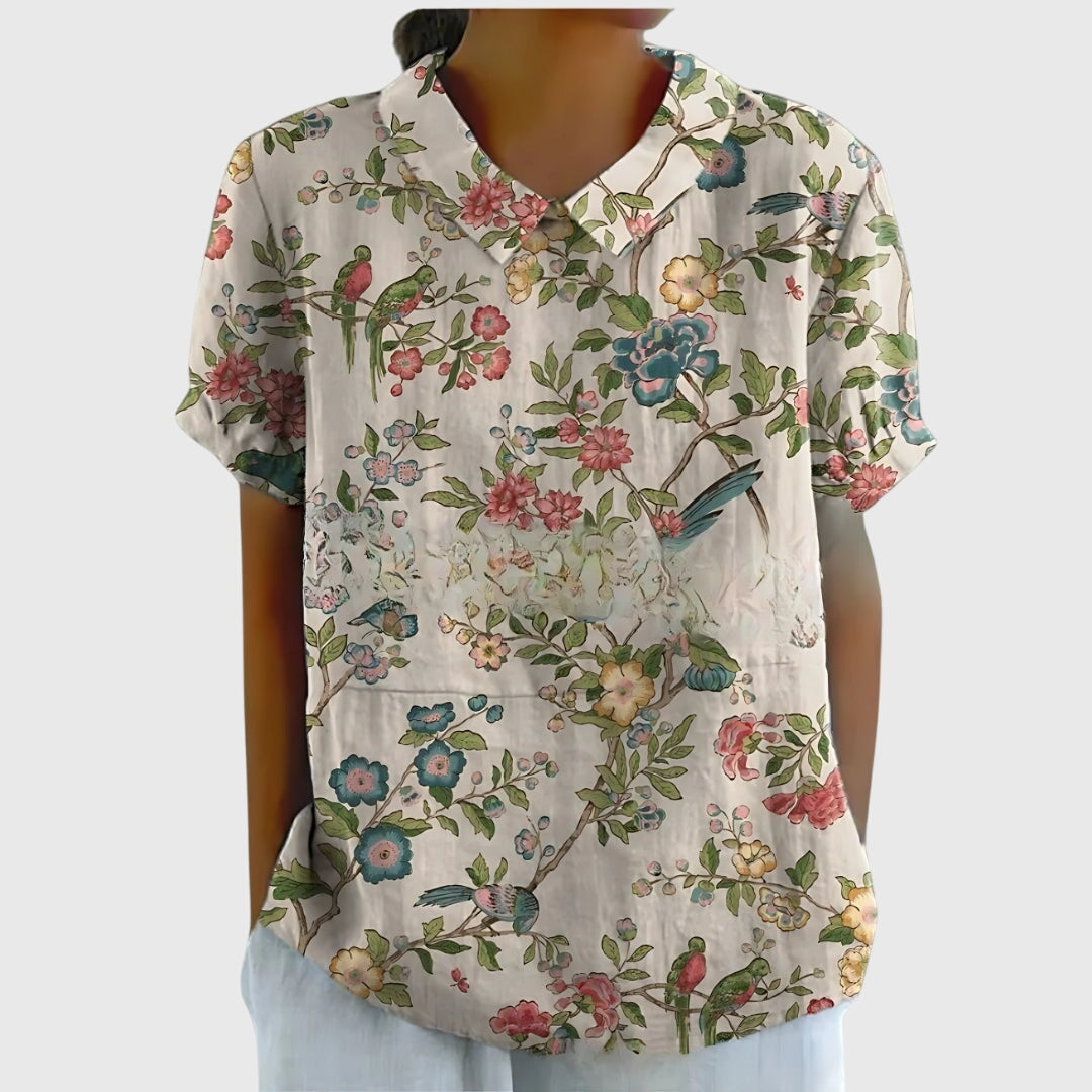 Short Sleeve Floral Blouse