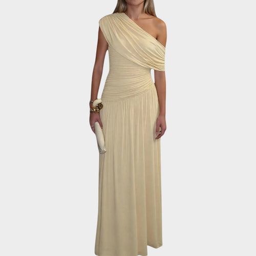 One Shoulder Ruched Formal Maxi Dress