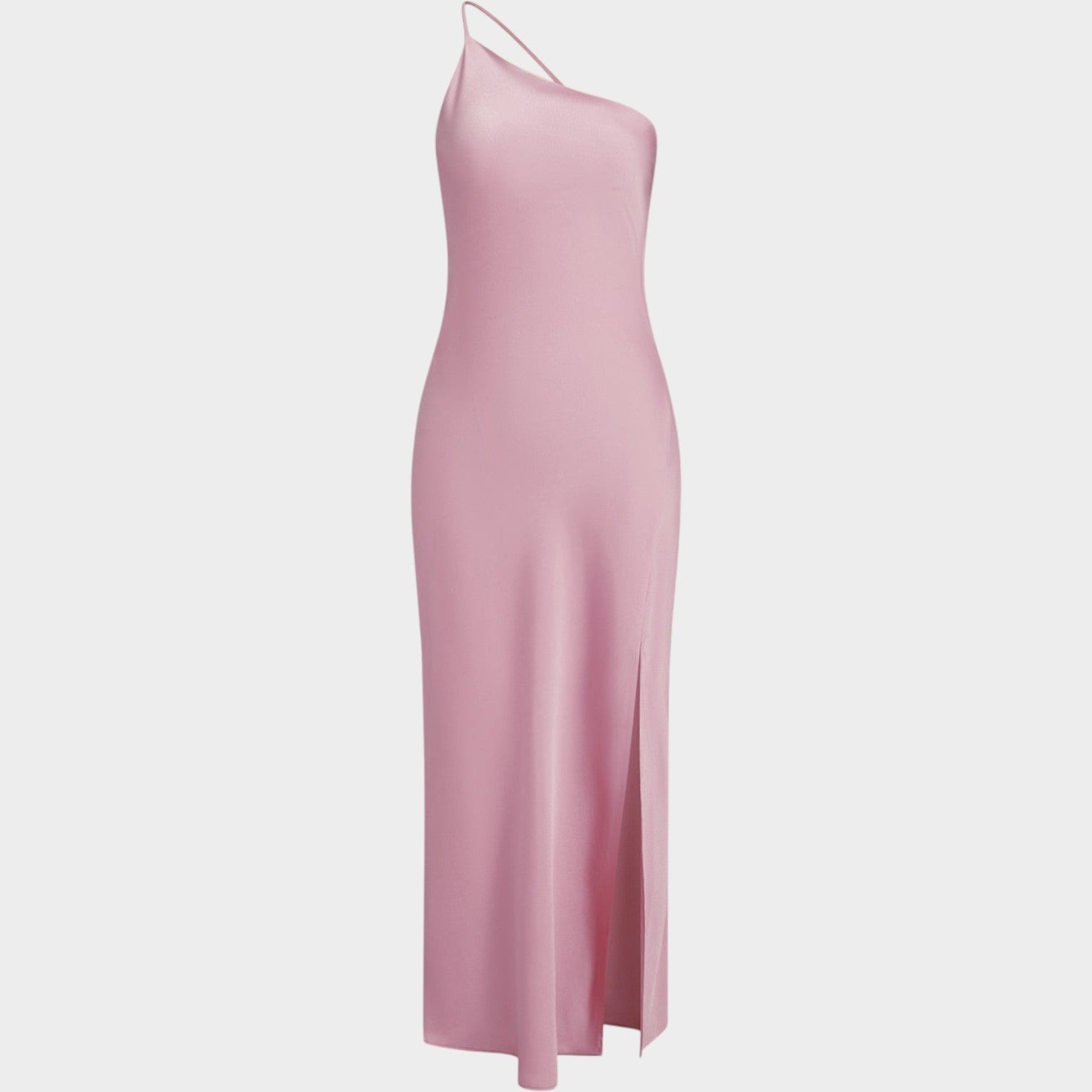 Formal Satin One-Shoulder Elegant Evening Maxi Dress