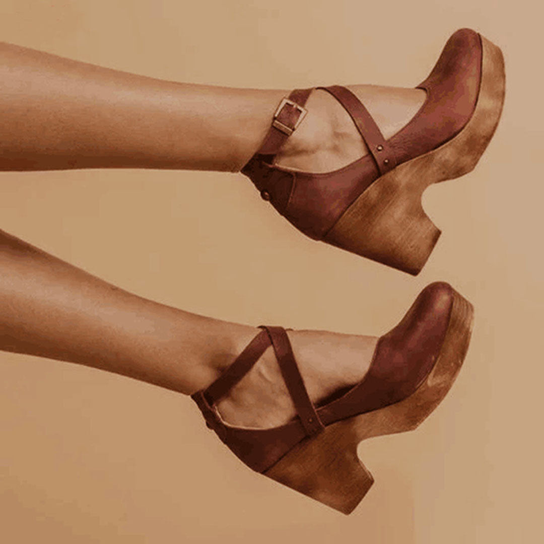 Teresa™ | Chic Closed-Toe Wedge Heels with Stylish Ankle Strap