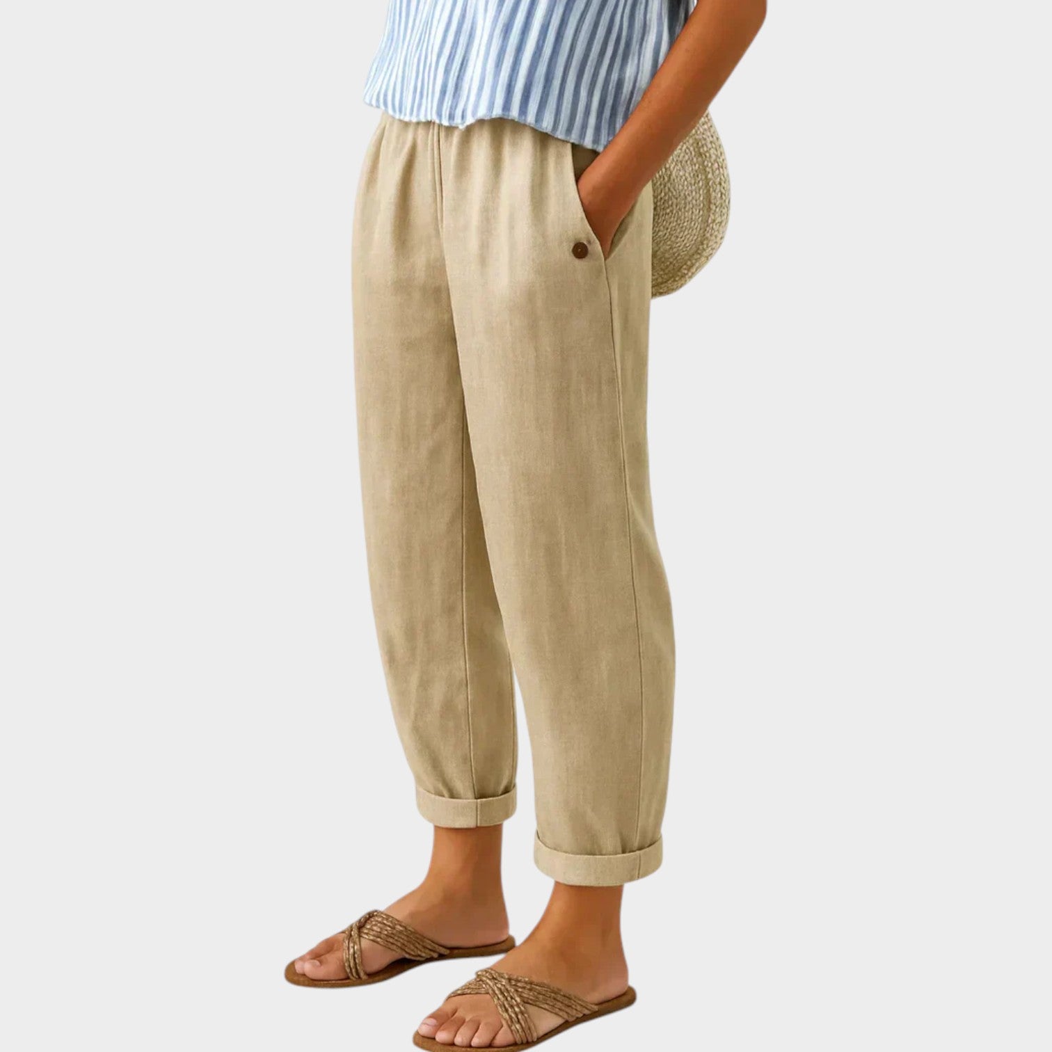 Relaxed Fit Linen Pants