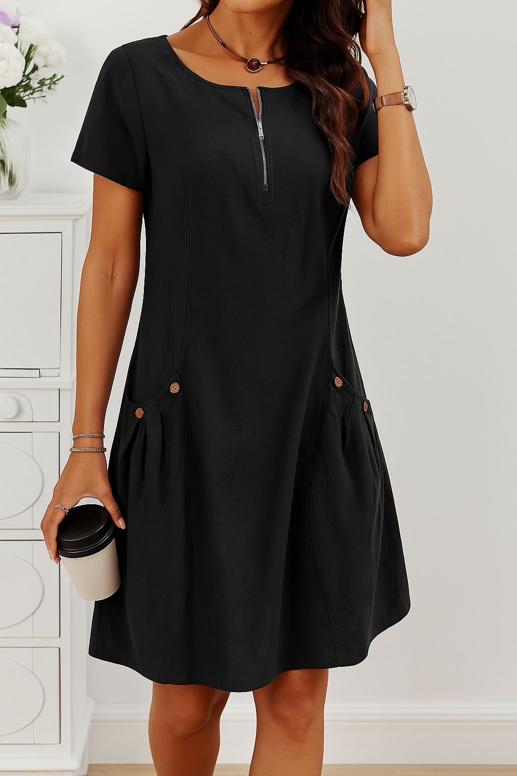 Clarissa™ | Button-Detail Summer Dress
