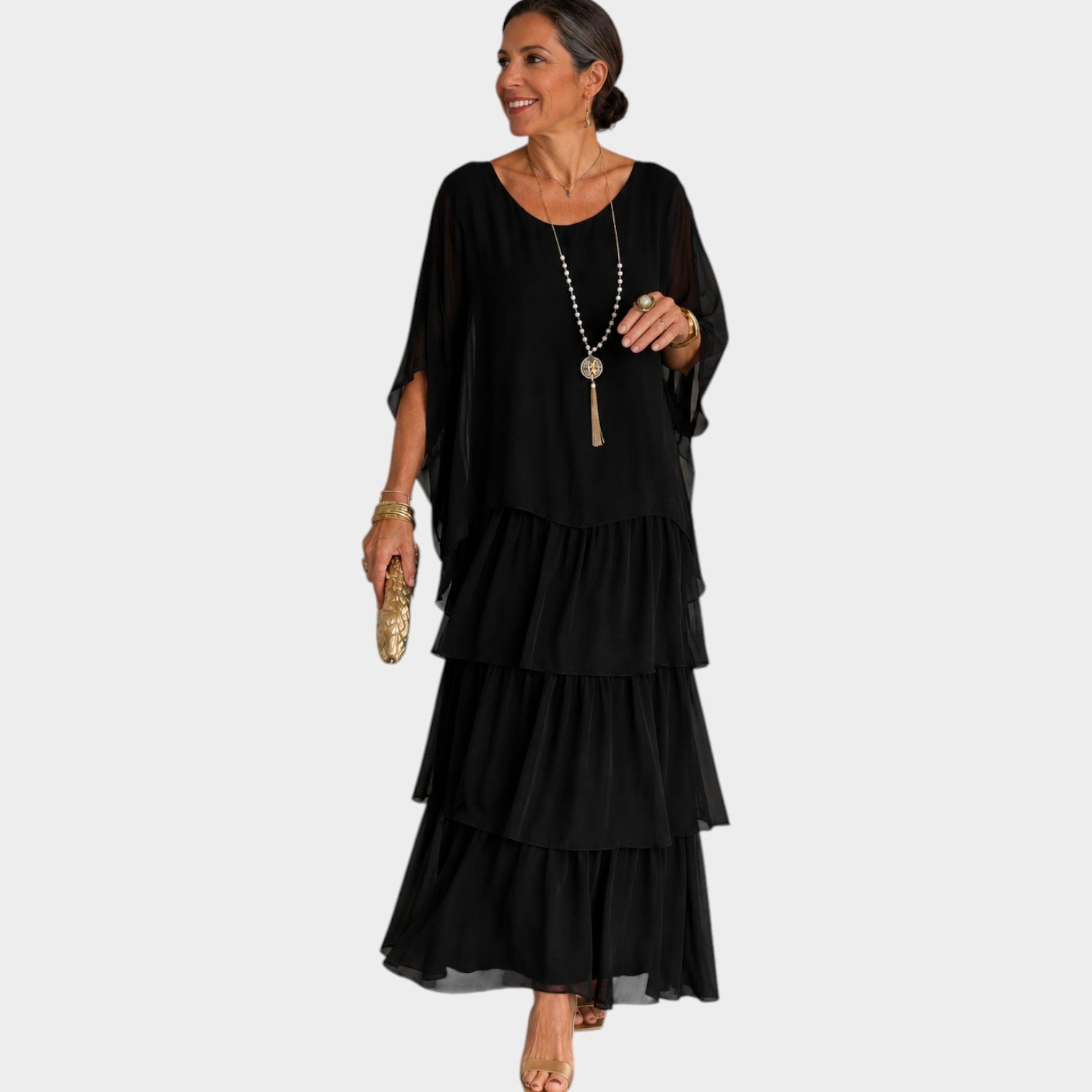 Wedding Guest Flowing Tiered Maxi Dress