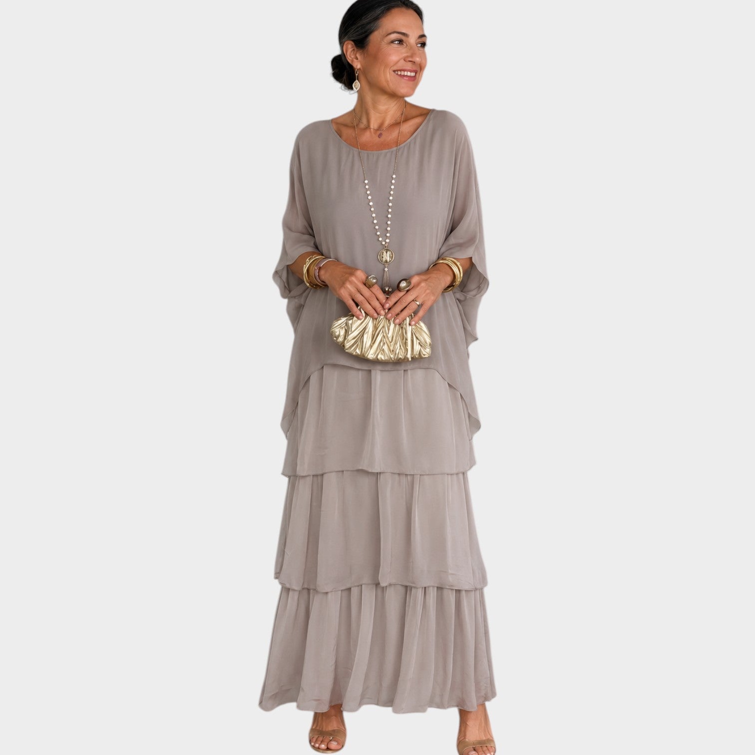 Wedding Guest Flowing Tiered Maxi Dress