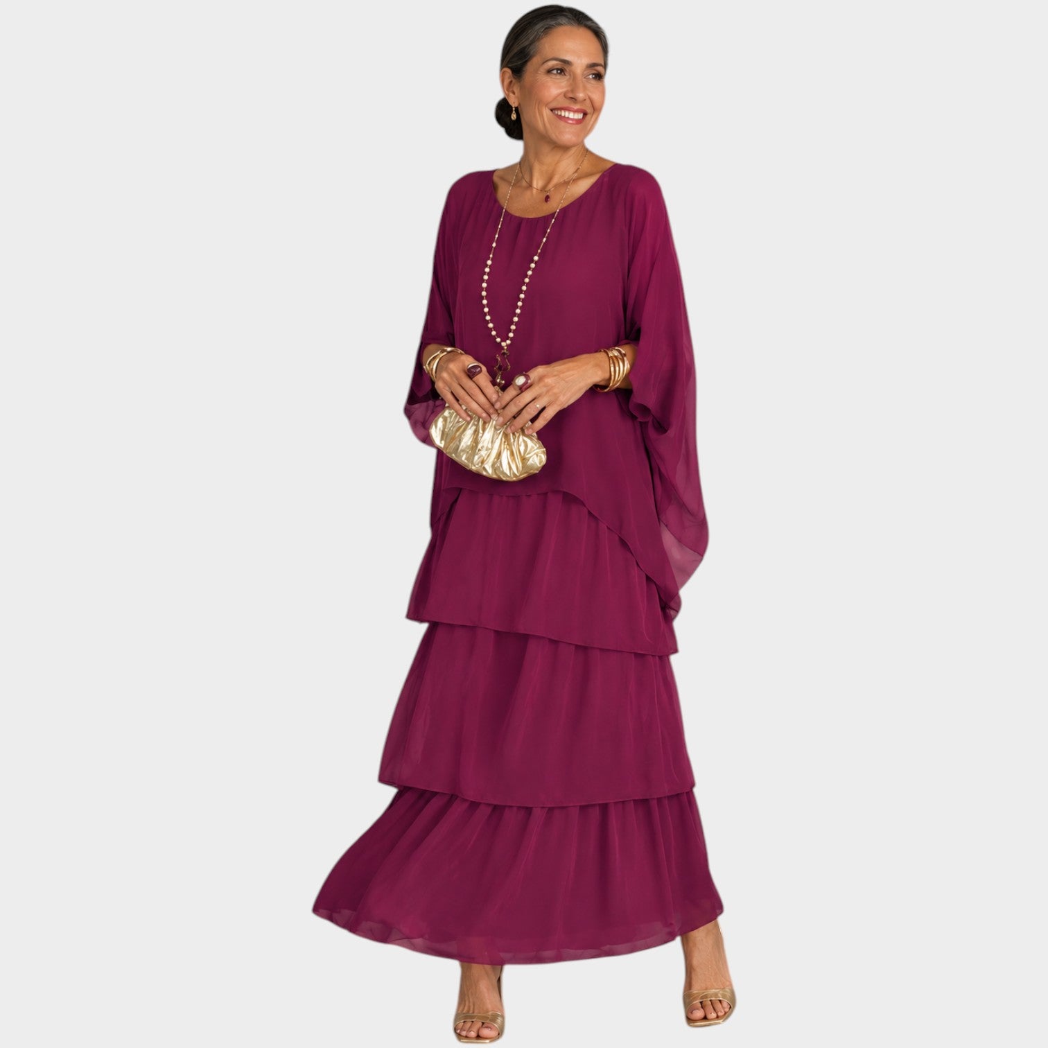 Wedding Guest Flowing Tiered Maxi Dress