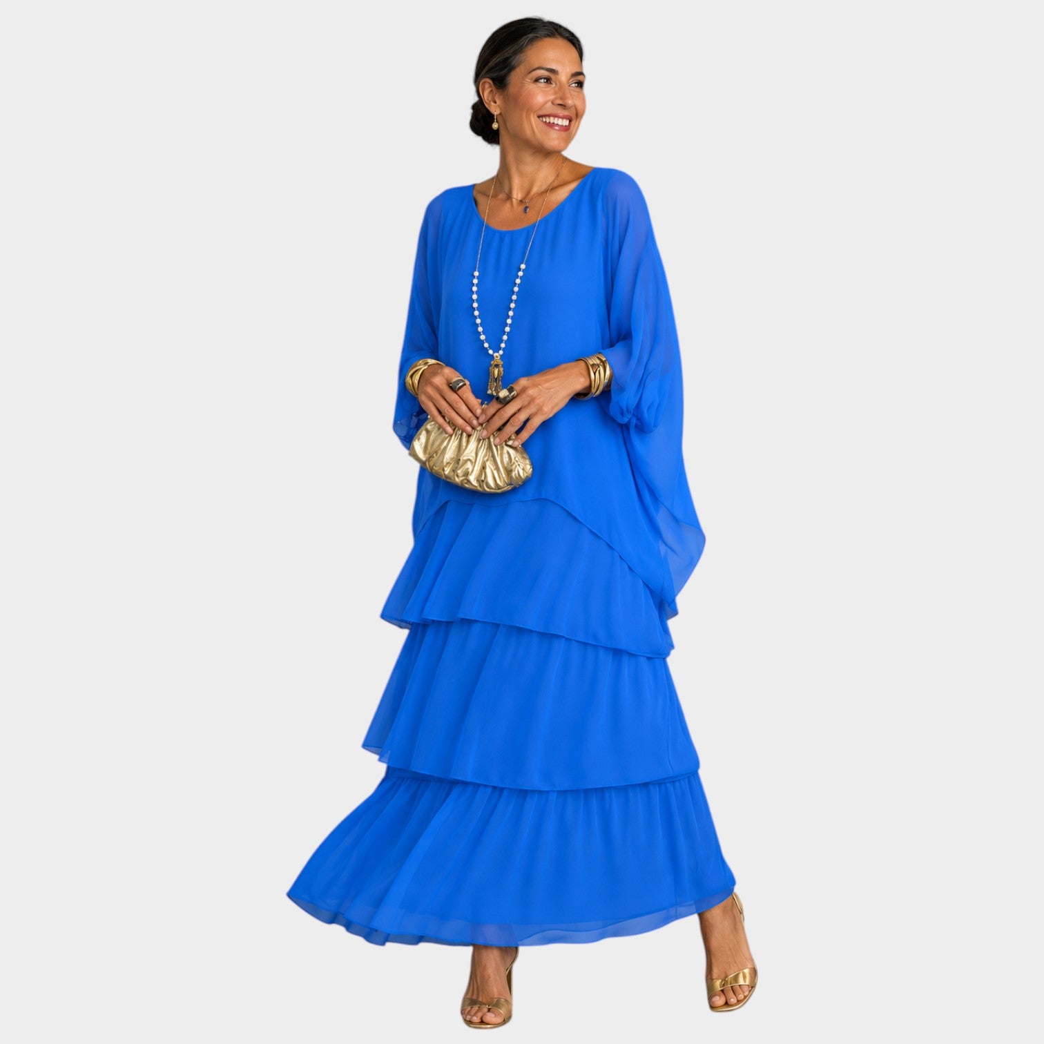 Wedding Guest Flowing Tiered Maxi Dress