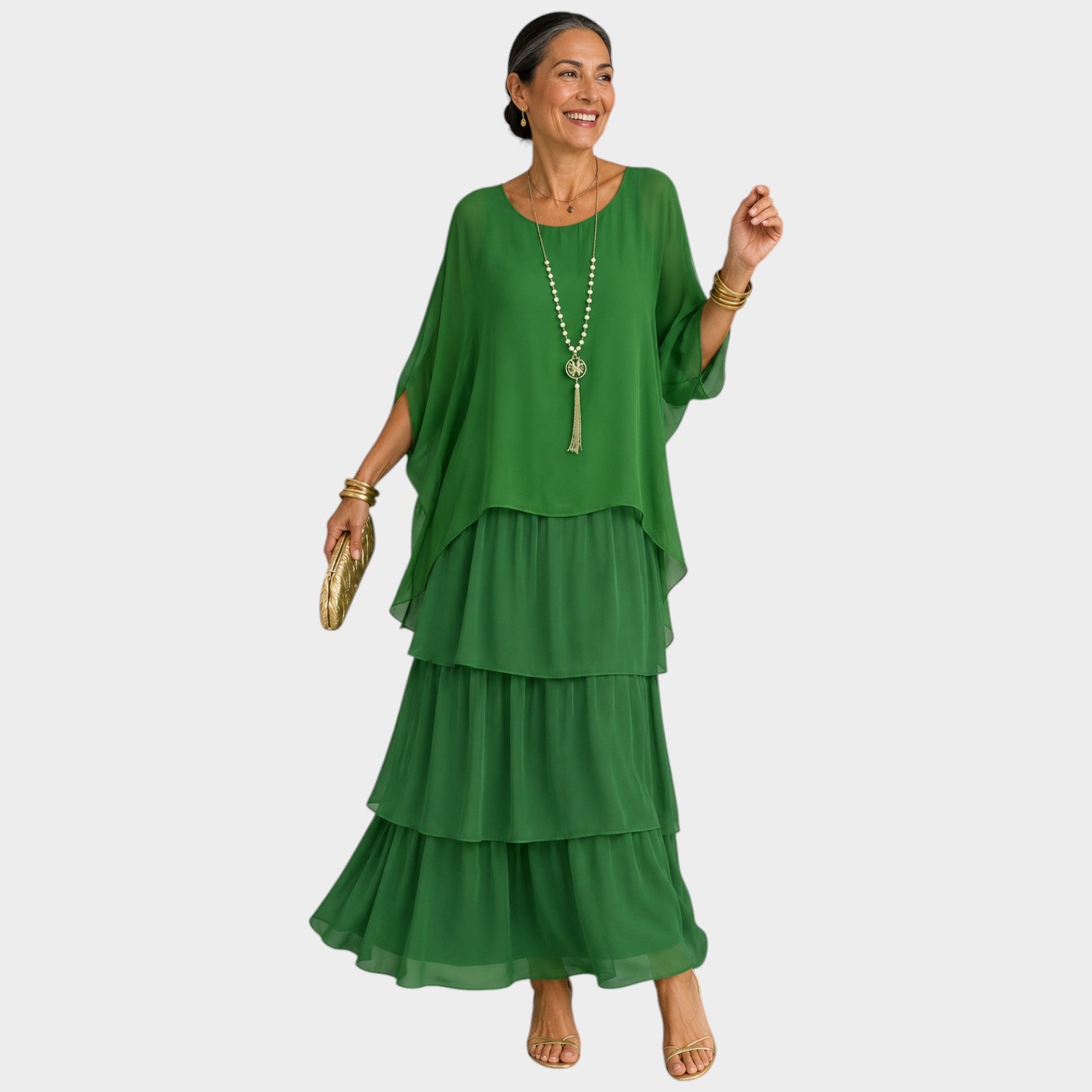 Wedding Guest Flowing Tiered Maxi Dress