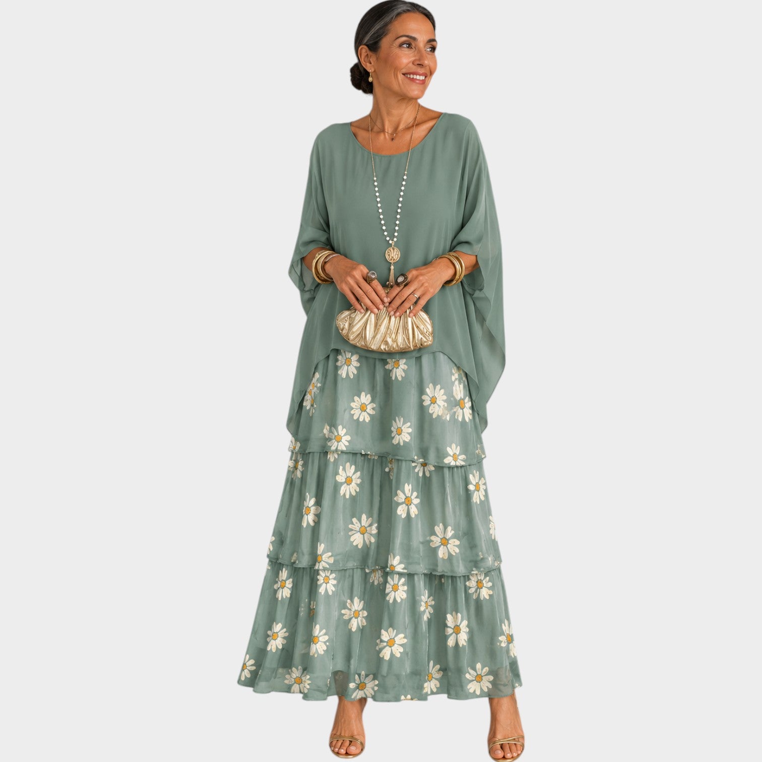 Wedding Guest Flowing Tiered Maxi Dress