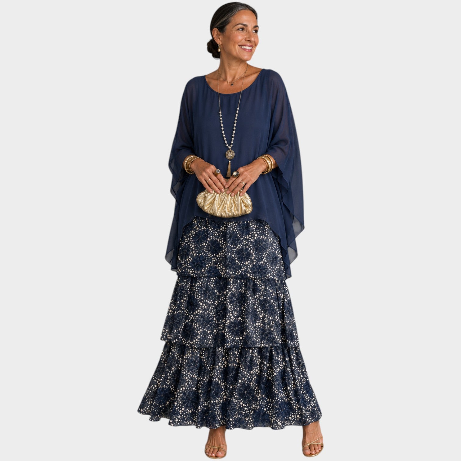 Wedding Guest Flowing Tiered Maxi Dress