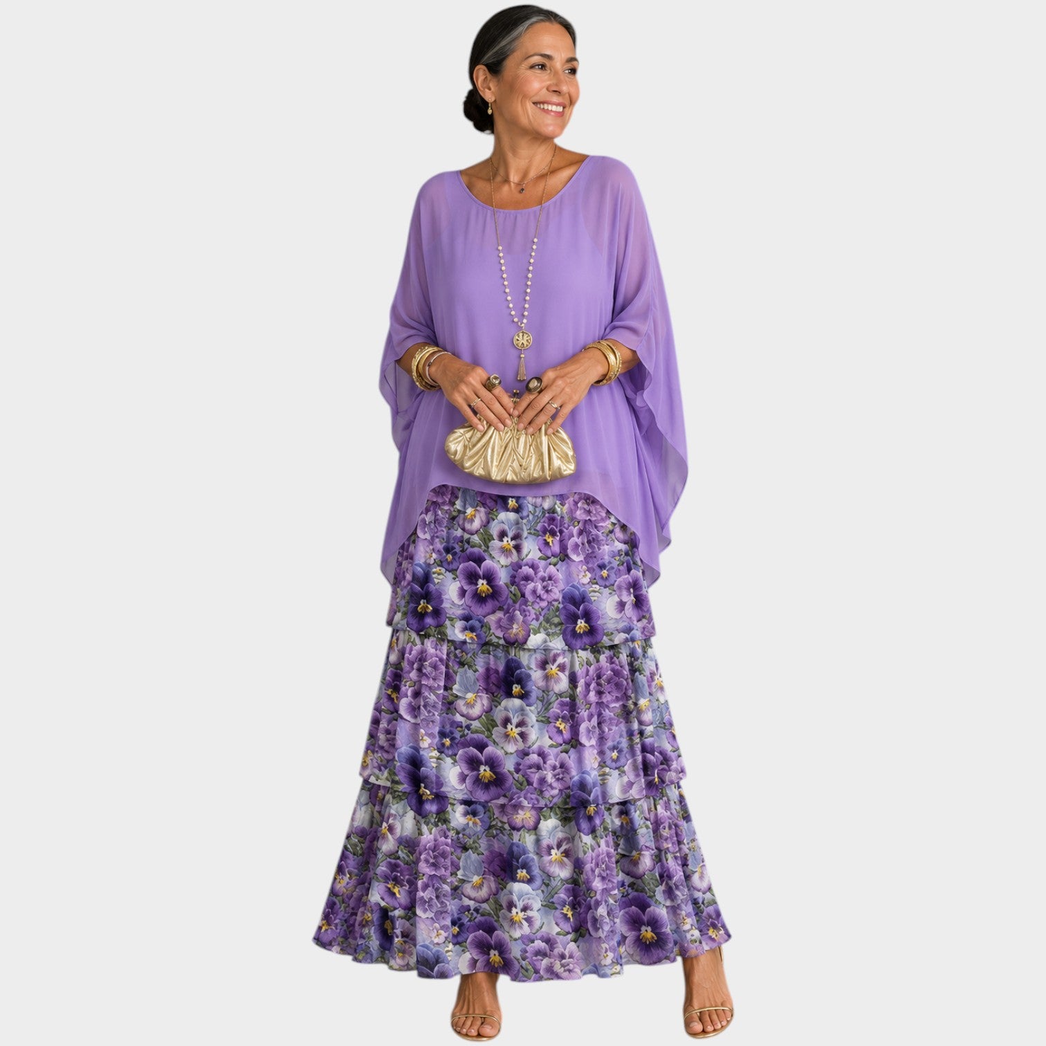 Wedding Guest Flowing Tiered Maxi Dress