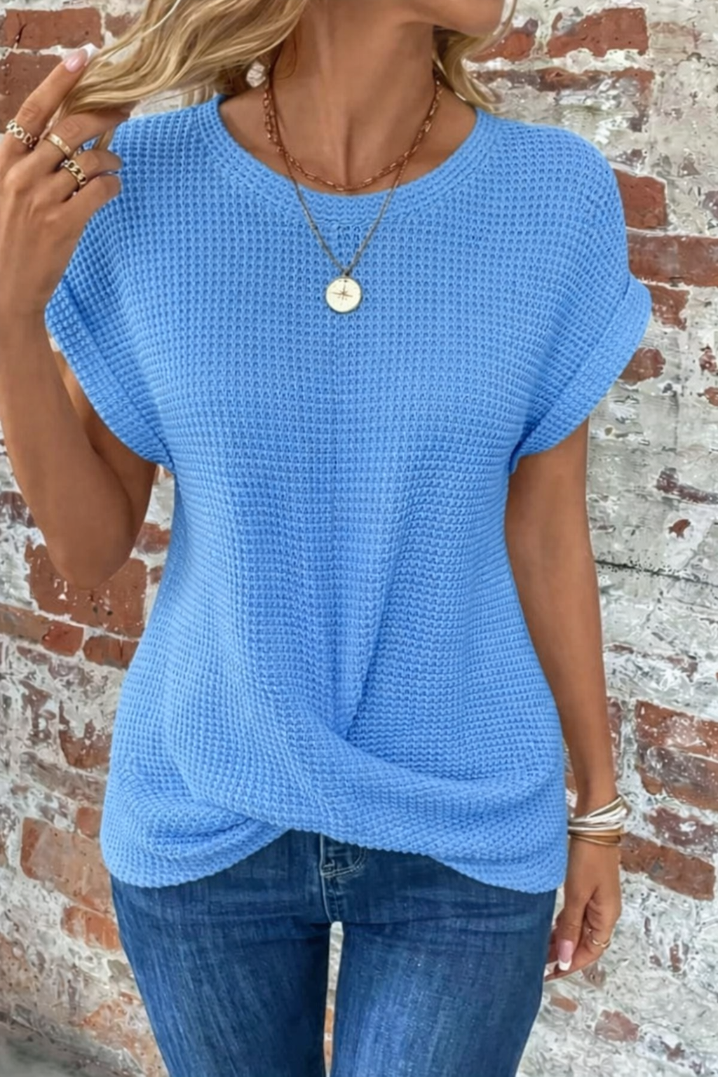 Sylvia™ | Cozy Waffle Knit Tee