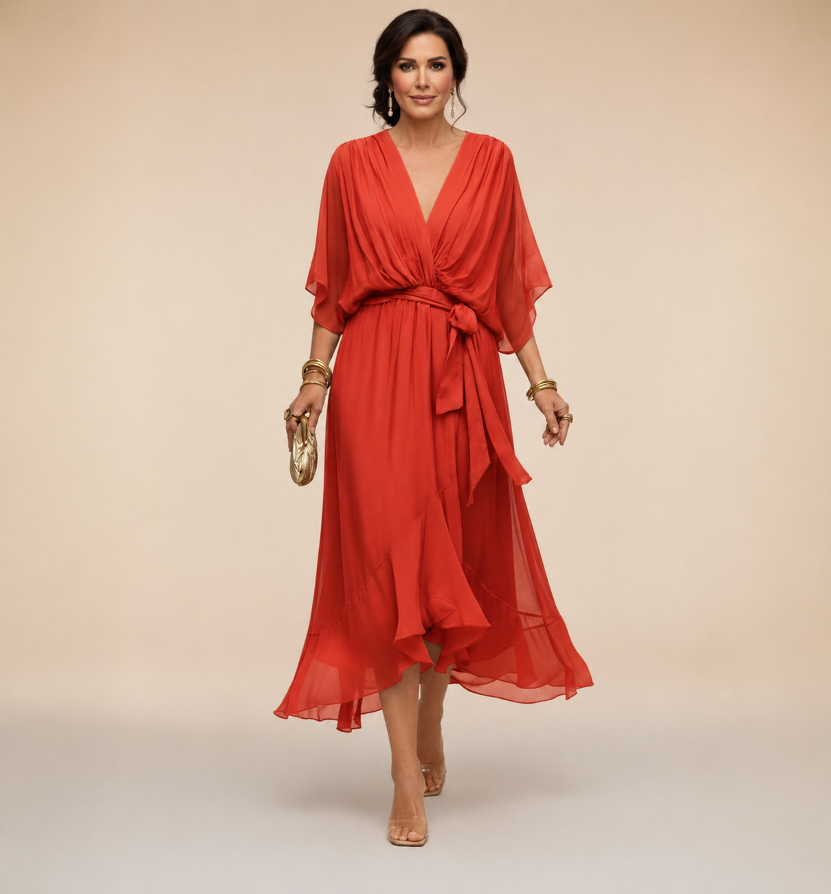 Penelope | Women's V-Neck Wrap Midi Dress" can be rewritten as:

"Penelope | Women's Midi Dress with V-Neck Wrap Design