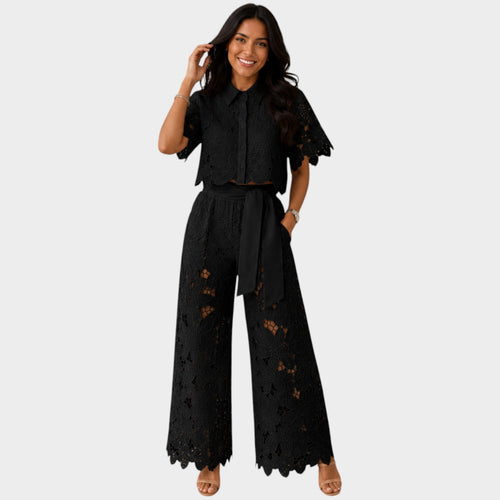 Elegant Floral Lace Two-Piece Set
