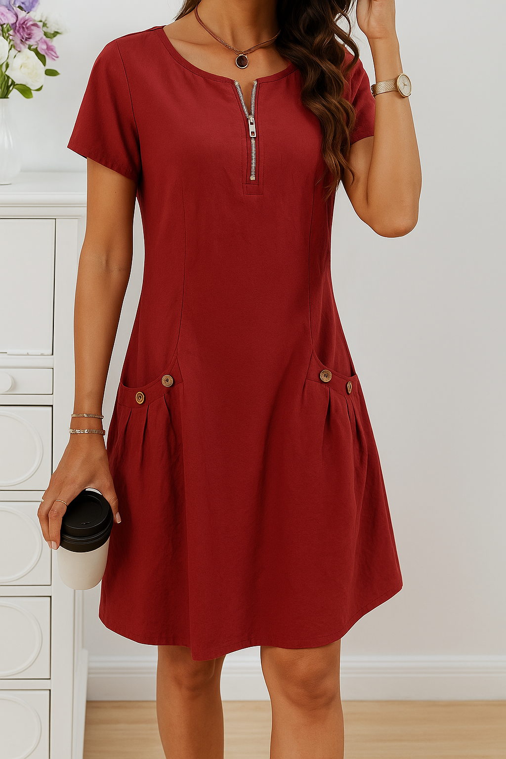 Clarissa™ | Button-Detail Summer Dress
