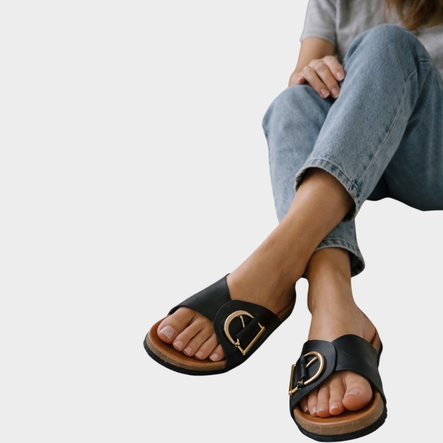 Orthopedic Buckle Slide Sandals