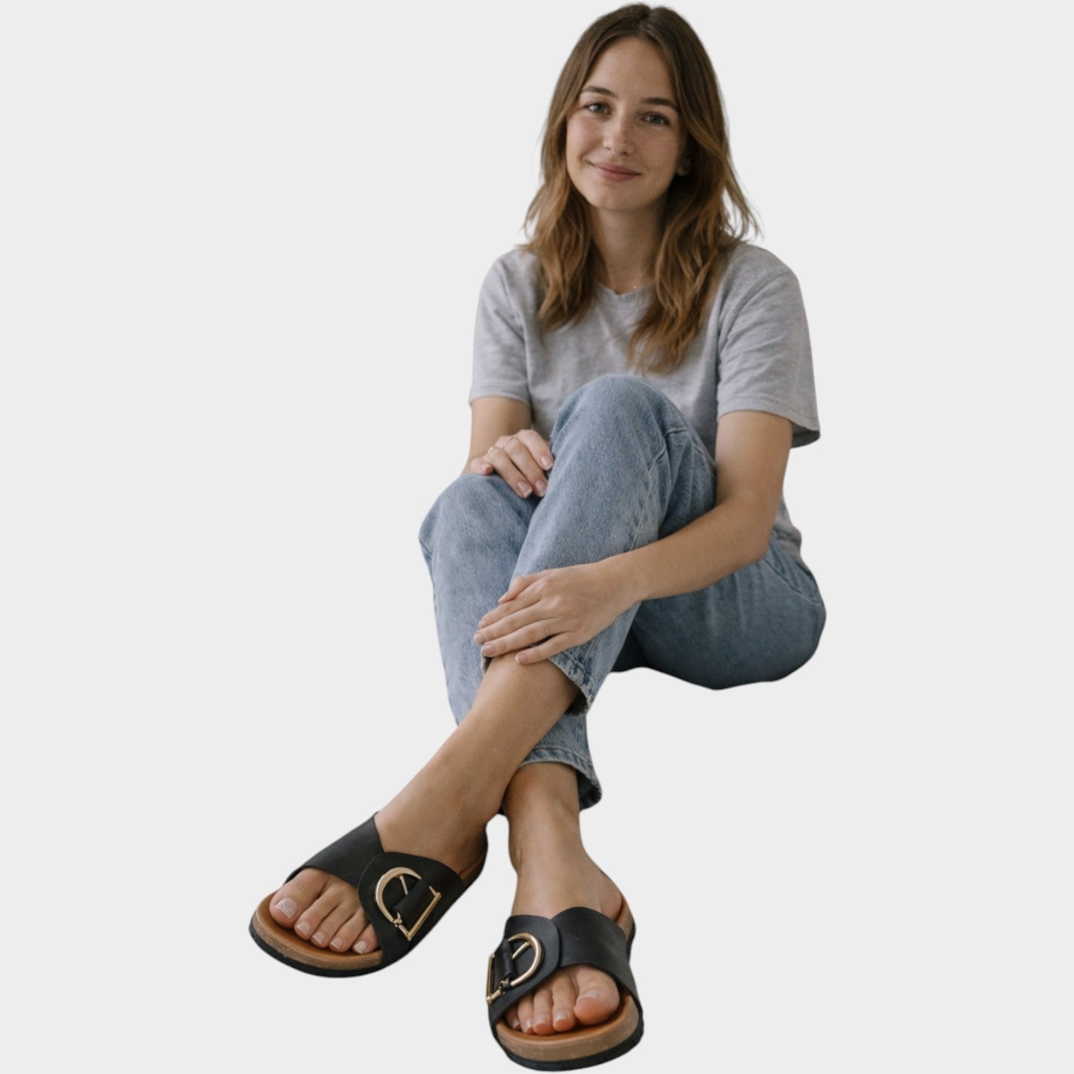 Orthopedic Buckle Slide Sandals