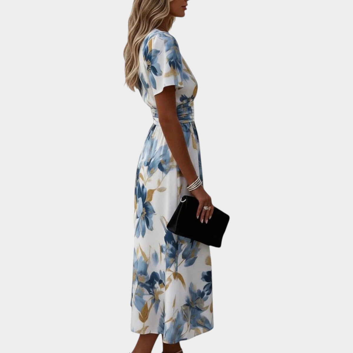 Women's Floral Wrap Midi Dress
