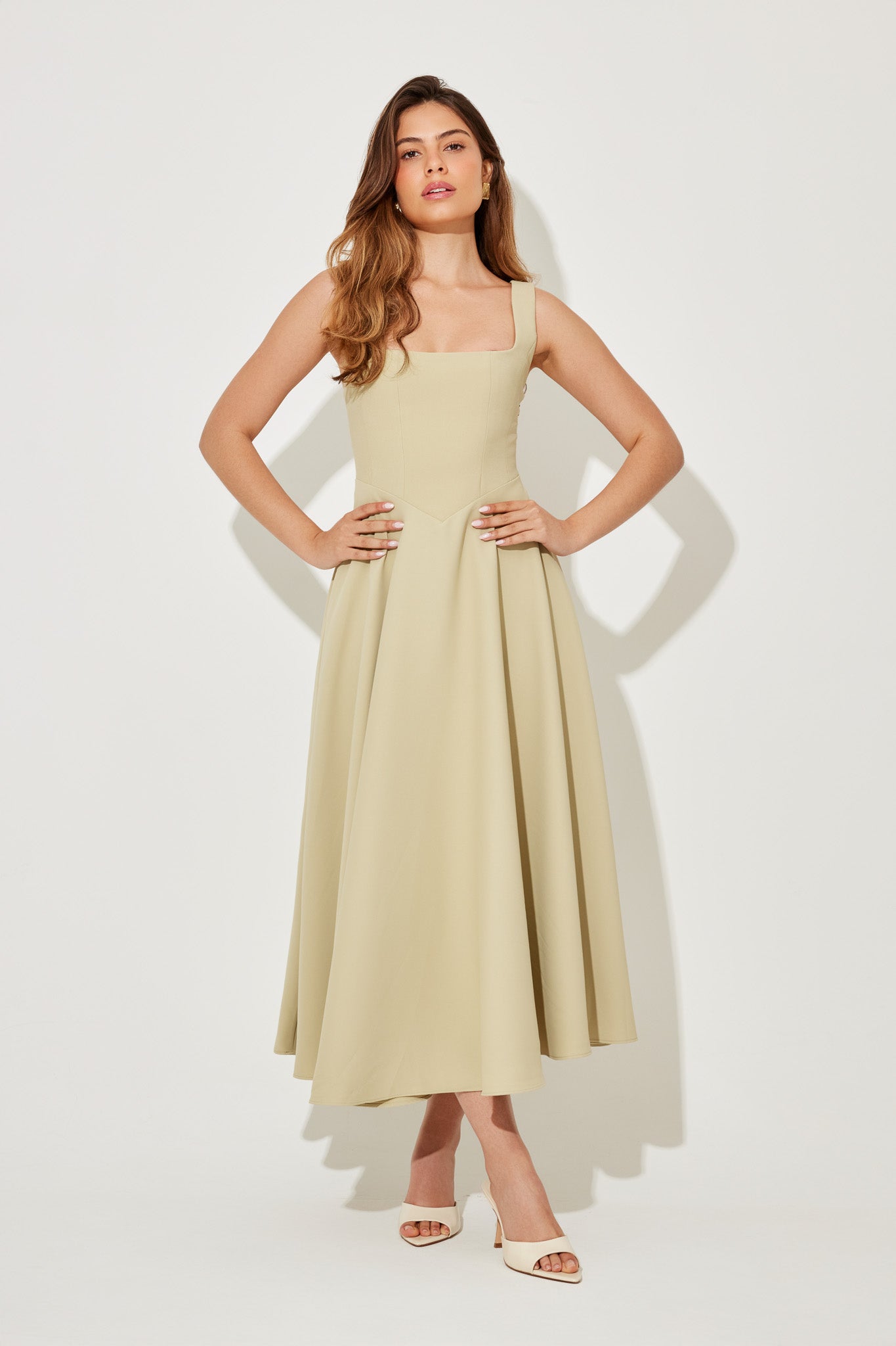 Angela™ | Elegant Flowing Midi Dress