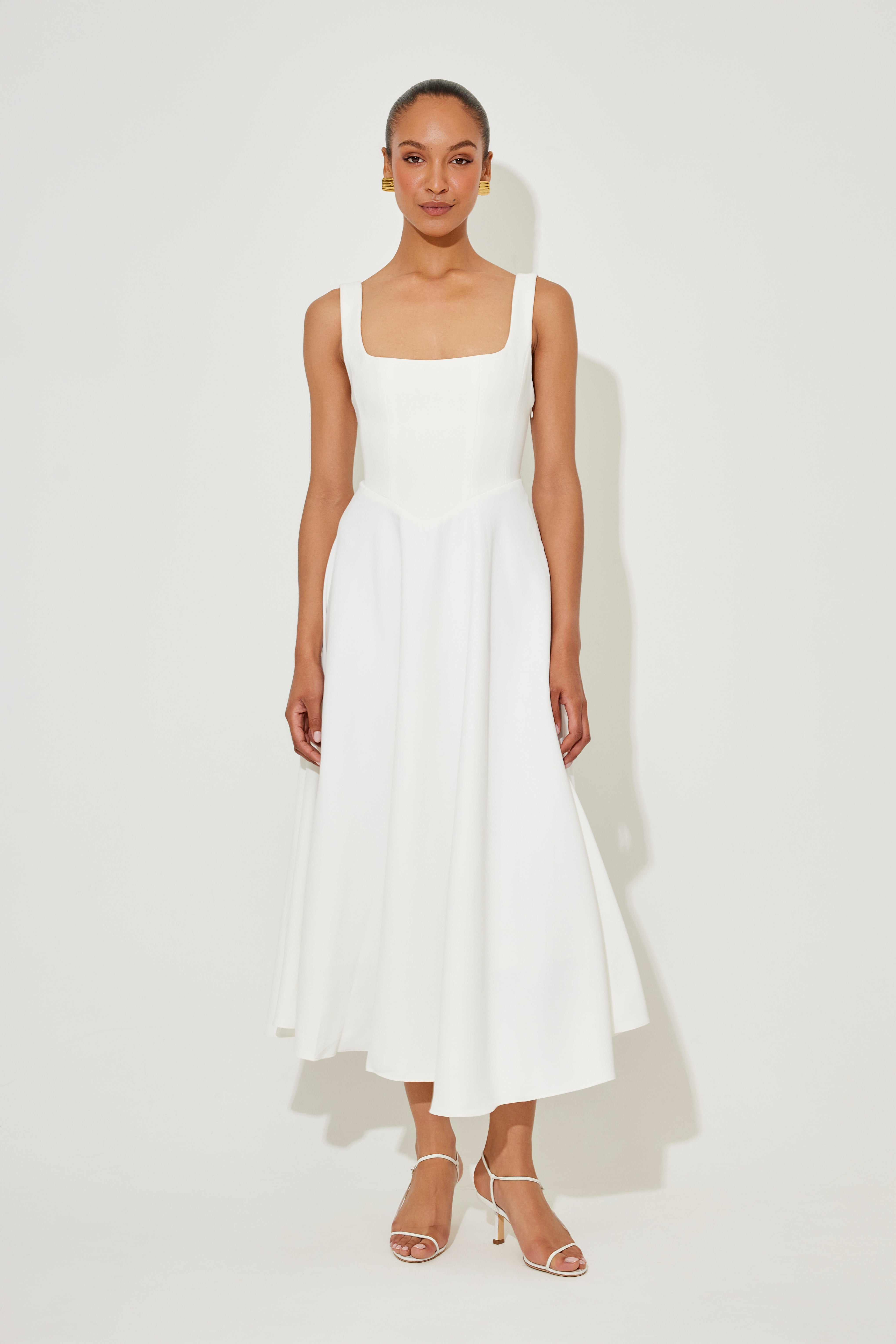 Angela™ | Elegant Flowing Midi Dress