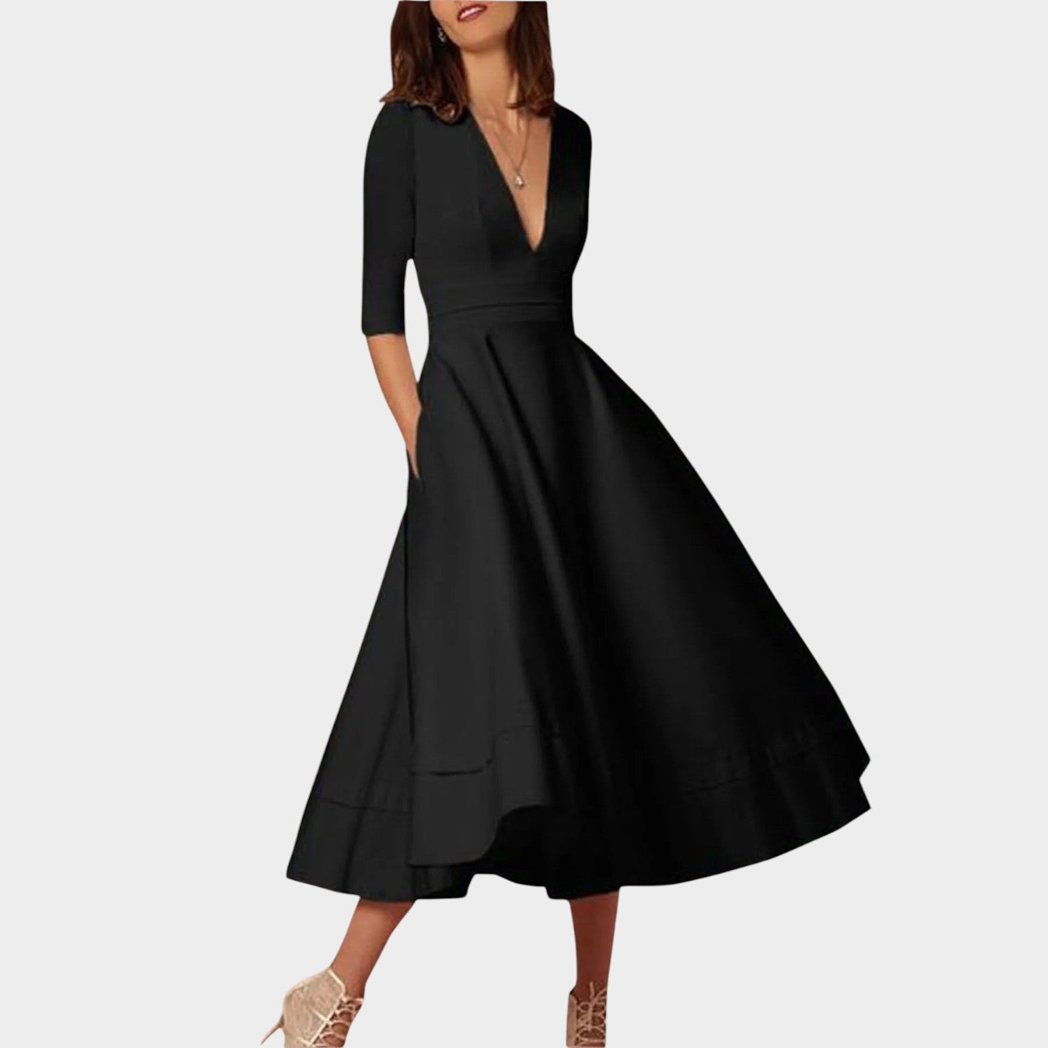 V-Neck Midi Summer Dress