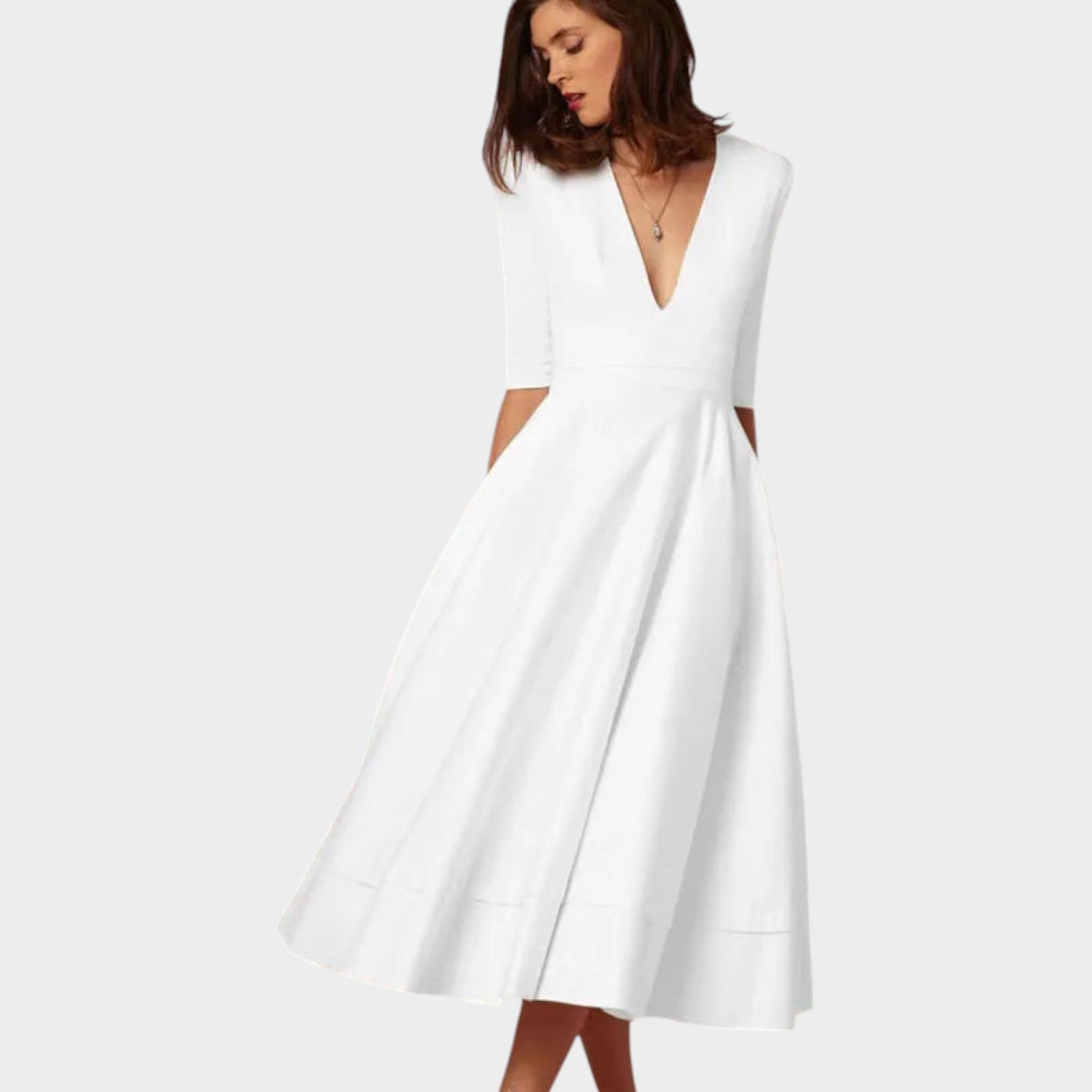 V-Neck Midi Summer Dress