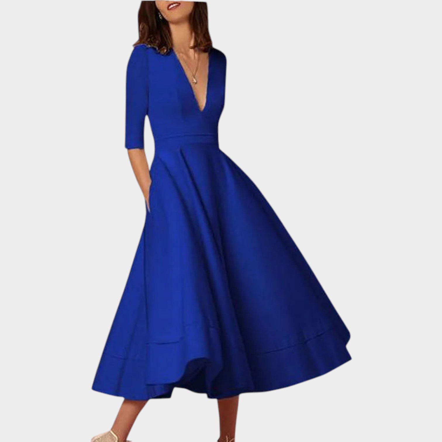 V-Neck Midi Summer Dress