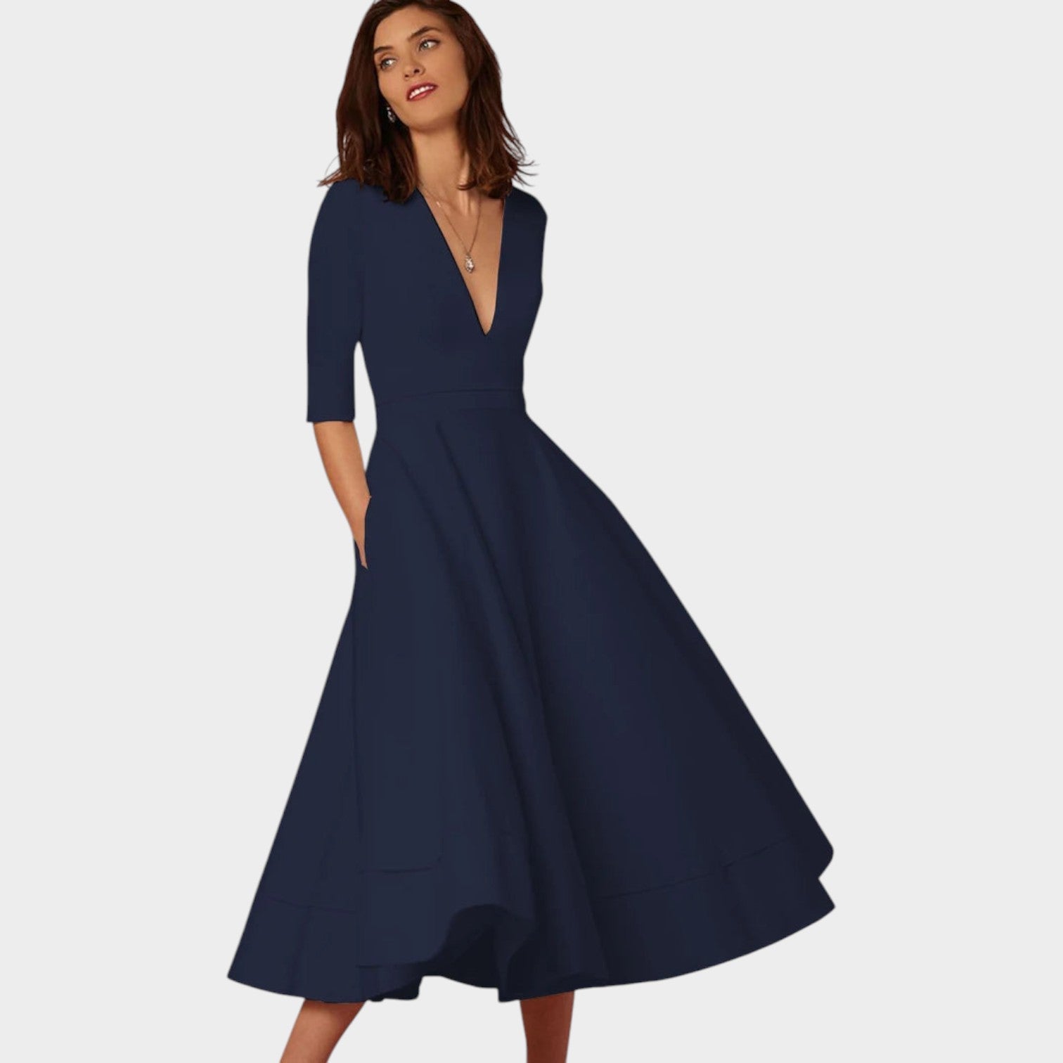 V-Neck Midi Summer Dress