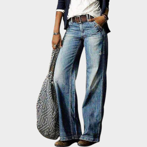 Denim Straight Leg Pants