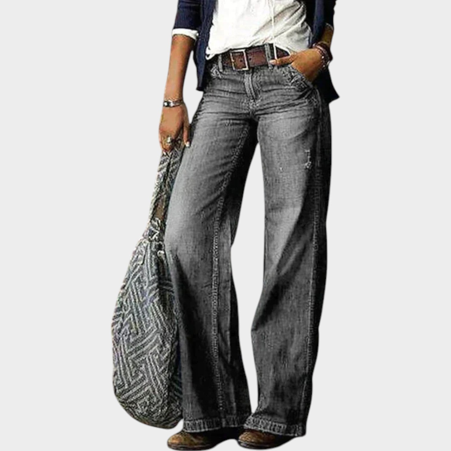 Denim Straight Leg Pants