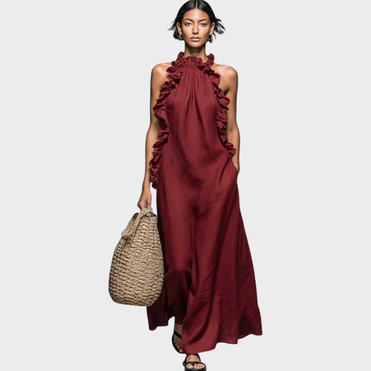 Women's Flowy Maxi Dress with Pockets