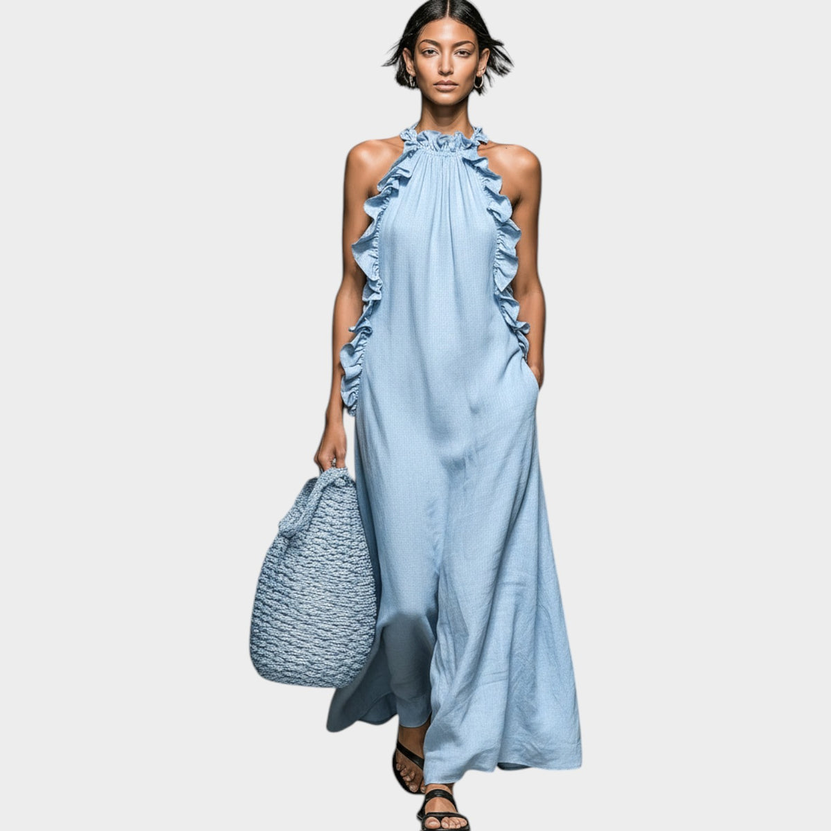 Women's Flowy Maxi Dress with Pockets