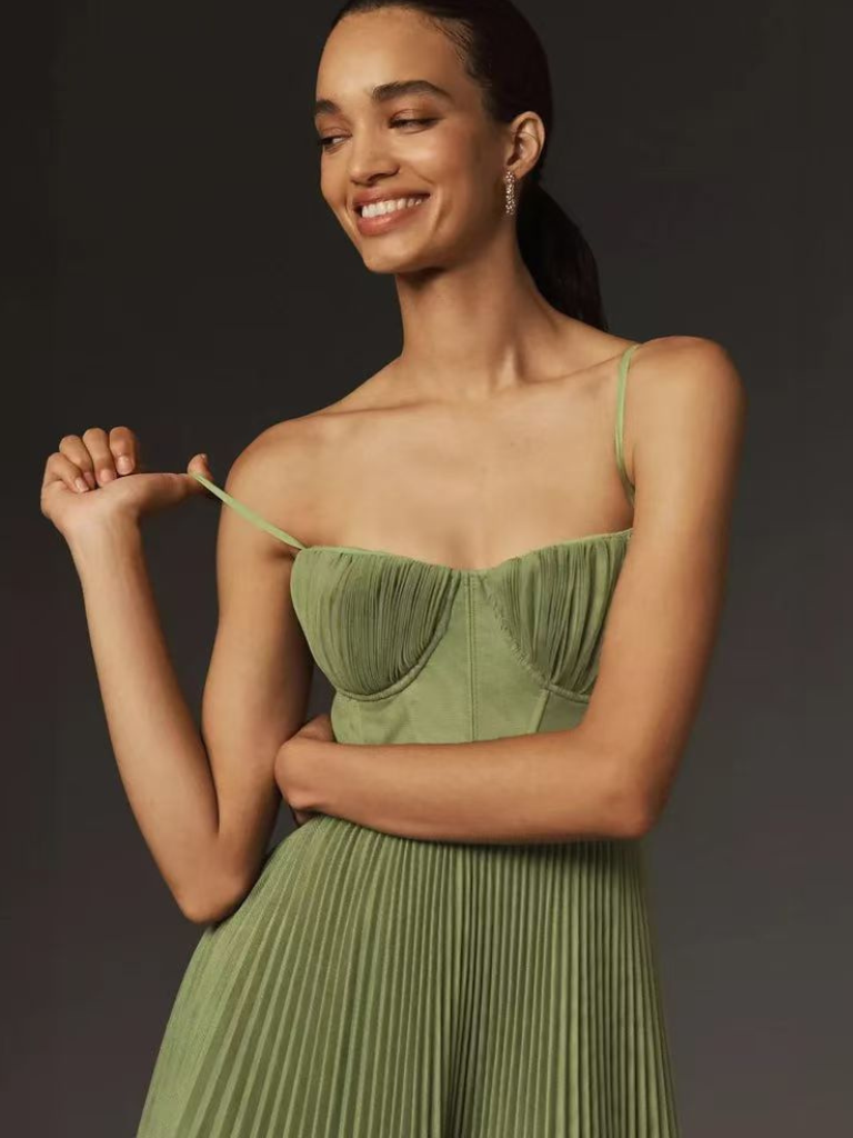 Sonya™ | Elegant Pleated Maxi Dress