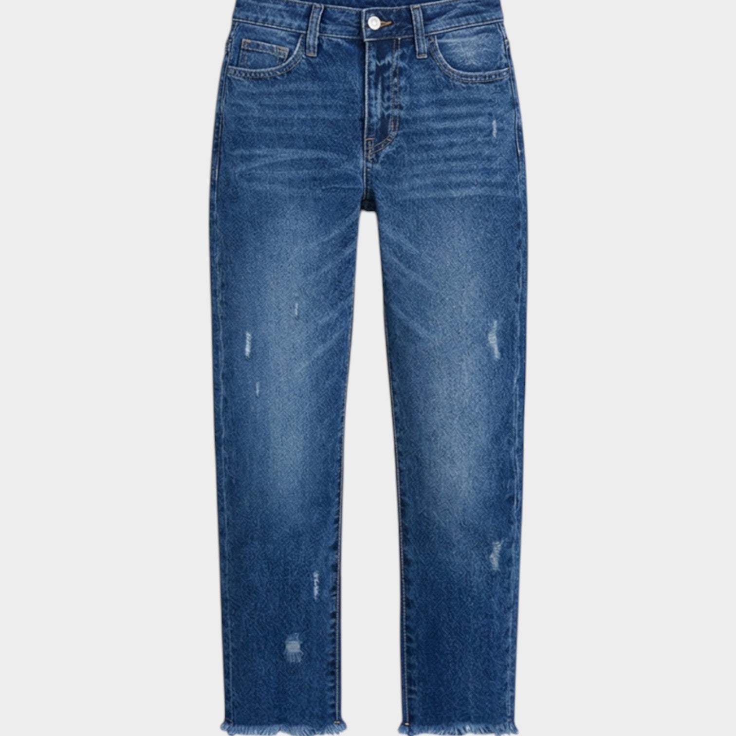 Cropped Straight Leg Denim Pants